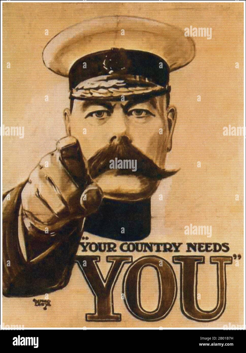Vereinigtes Königreich: Field Marshal Horatio Herbert Kitchener, 1. Earl Kitchener KG, KP, GCB, OM, GCSI, GCMG, GCIE, ADC, PC (24. Juni 1850 - 5. Juni 1916), in Irland geborener britischer Feldmarschall, Patriot und Erzimperialist. WWI Poster von Alfred Leete (28. August 1882 - 17. Juni 1933), 1914. Kitchener wurde 1898 durch den Sieg in der Schlacht von Omdurman und die Sicherung der Kontrolle über den Sudan berühmt, danach erhielt er den Titel „Lord Kitchener of Khartoum“. Als Stabschef (1900-1902) im zweiten Burenkrieg spielte er eine Schlüsselrolle bei der Eroberung der Burenrepubliken durch Lord Roberts. Stockfoto