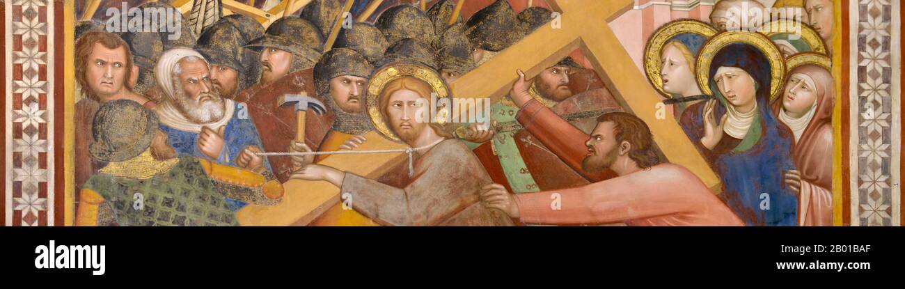 San Gimignano Collegiatskirche (Lippo e Federico Memmi, Storie del Nuovo Testamento Detail) UNESCO-Weltkulturerbe - Toskana, Italien, Europa Stockfoto