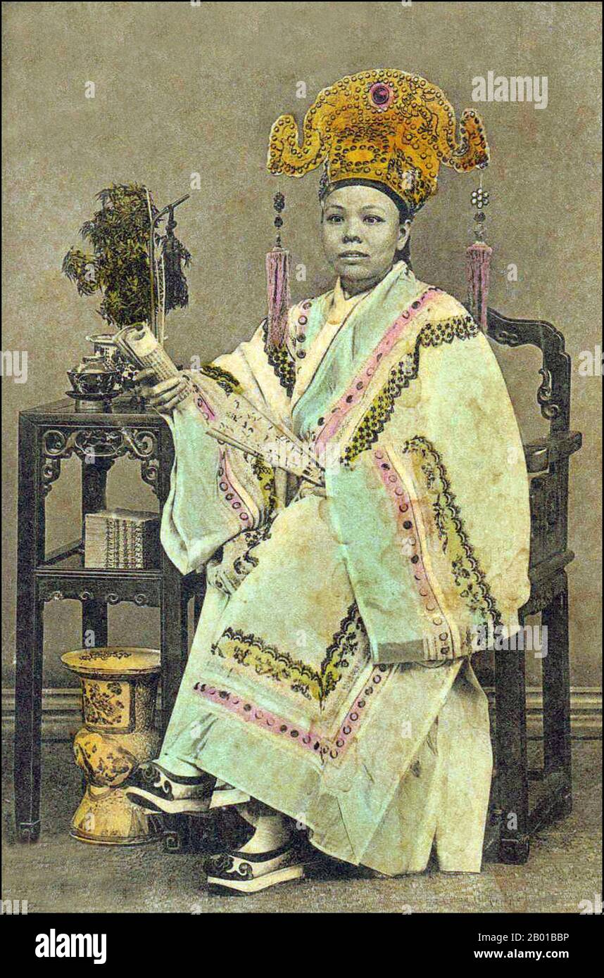 Vietnam: Führendes Mitglied einer chinesischen Operntruppe, Cholon, c. 1900. Das 'Annamite Theatre' verdankte sich viel dem chinesischen Einfluss und war besonders beliebt in Cholon, Saigons Chinatown. Stockfoto