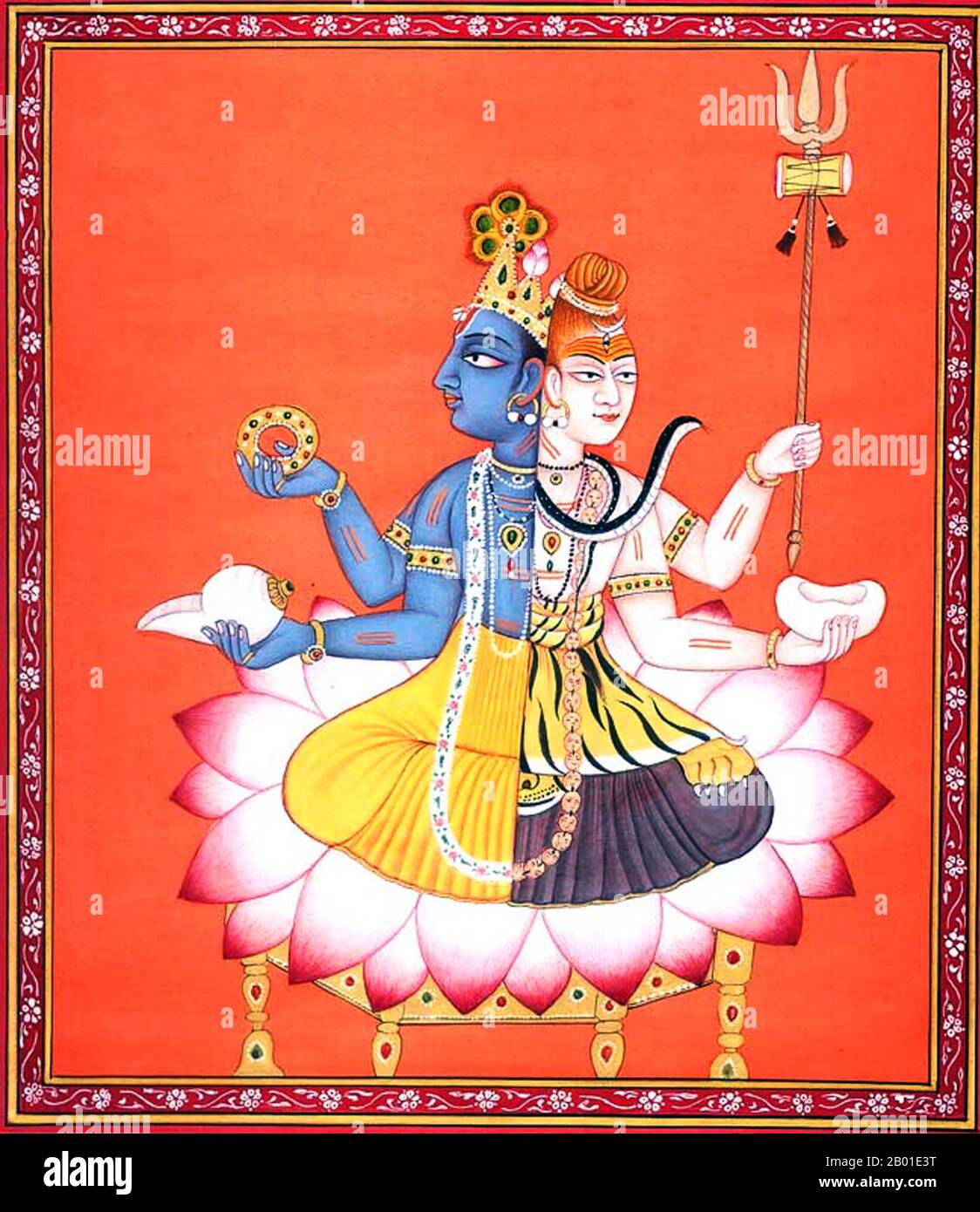 Indien Gemälde von Harihara, die die Vereinigung von Vishnu und Shiva
