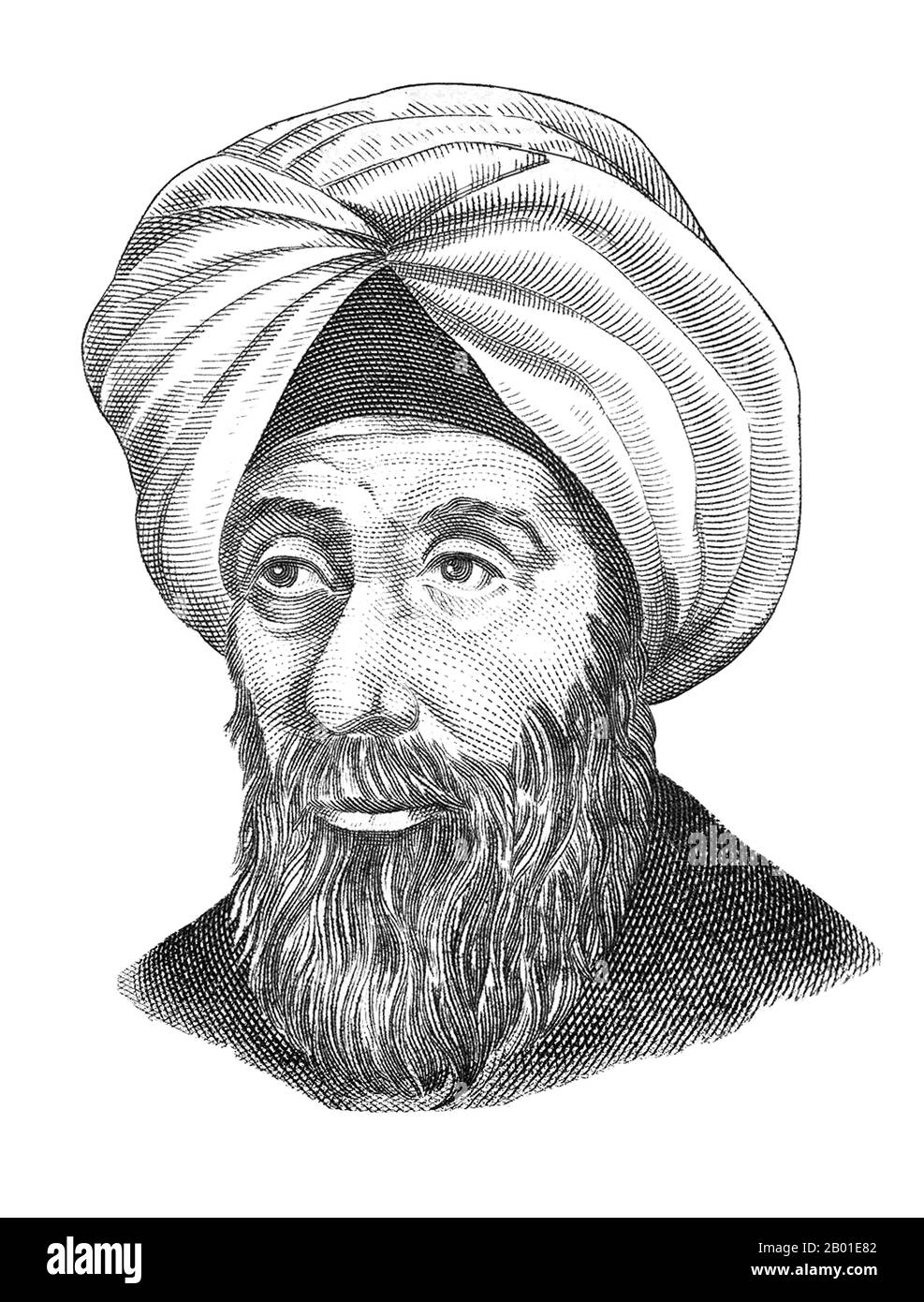 Irak: Posthume Darstellung der Polymath Ibn al-Haytham, im Mittelalter Europas als Alhazen oder Alhacen bekannt (965 - c. 1040). Von Sopianwar (CC BY-SA 4,0 Lizenz). Abū ʿAlī al-Ḥasan ibn al-Ḥasan ibn al-Haytham (lateinisiert: Alhacen oder Alhazen) war ein muslimischer, persischer oder arabischer Wissenschaftler und Polymathematiker. Er wird nach seinem Geburtsort in der Stadt Basra häufig als Ibn al-Haytham und manchmal als al-Basri bezeichnet. Alhazen leistete bedeutende Beiträge zu den Prinzipien der Optik sowie zu Physik, Astronomie, Mathematik, Augenheilkunde, Philosophie und der wissenschaftlichen Methode. Stockfoto