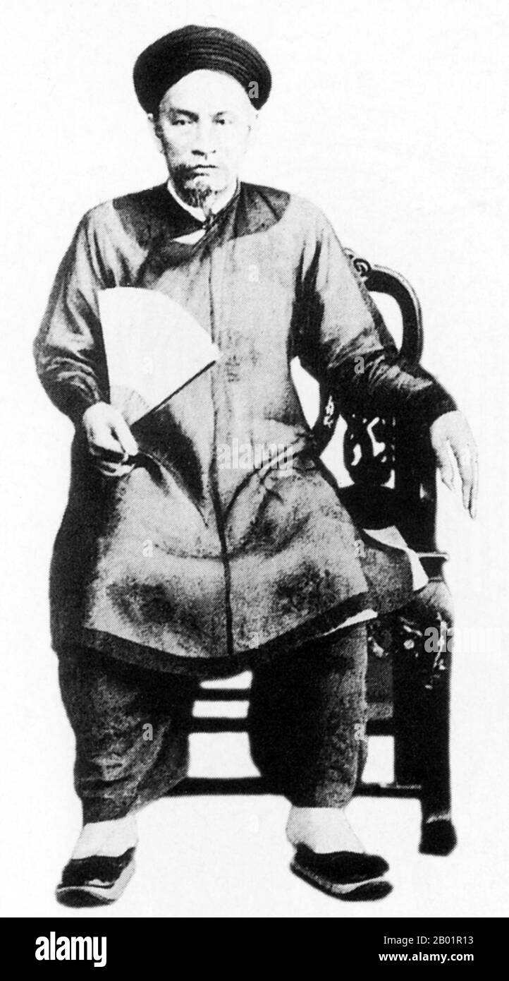 Vietnam: Nguyen Van Tuong (1824–1886), 19. Jahrhundert. Nguyễn Văn Tường war ein Mandarin der Nguyễn-Dynastie in Vietnam. Er ist bekannt für die Errichtung und Entthronung von drei Kaisern in den Jahren 1883–1884: Dục Đức, Hiệp Hoà und Kiến Phúc. Stockfoto