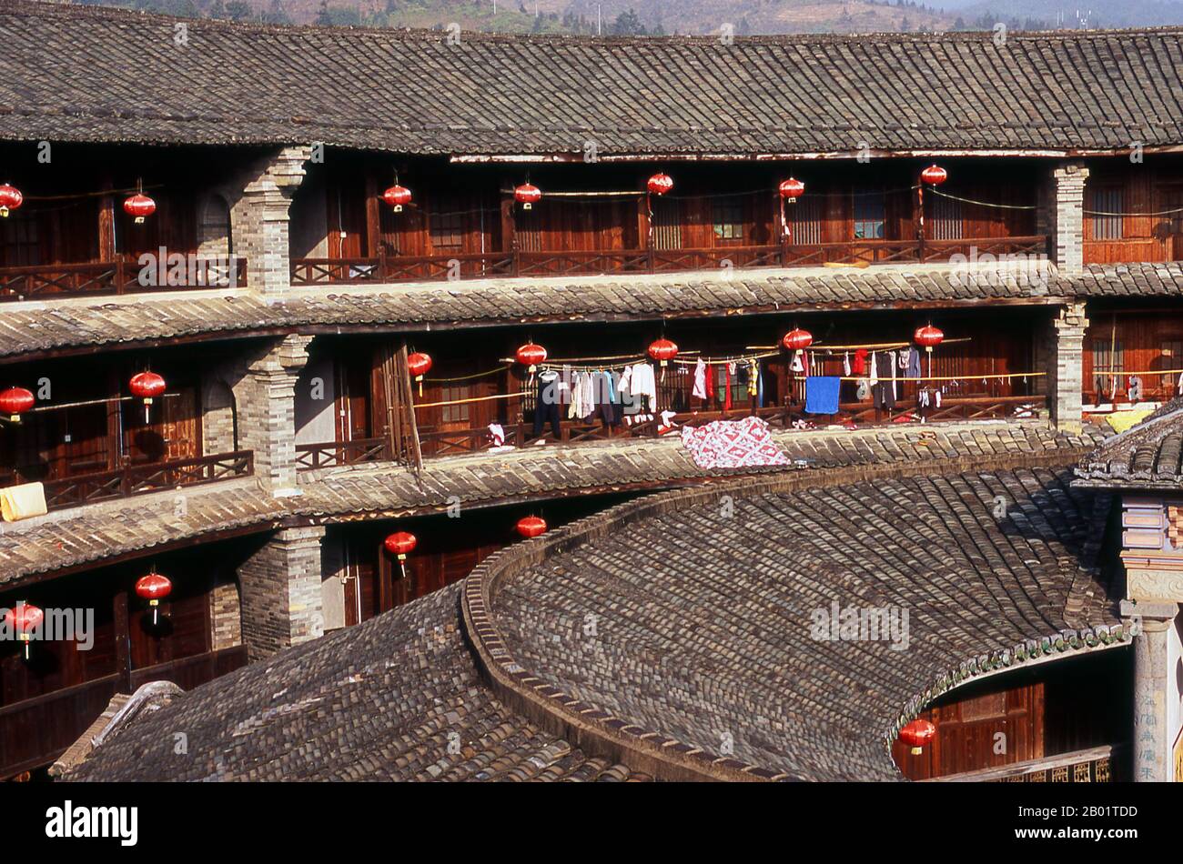 China Der Innenhof des Zhenchang Lou Hakka Tower in der Nähe von