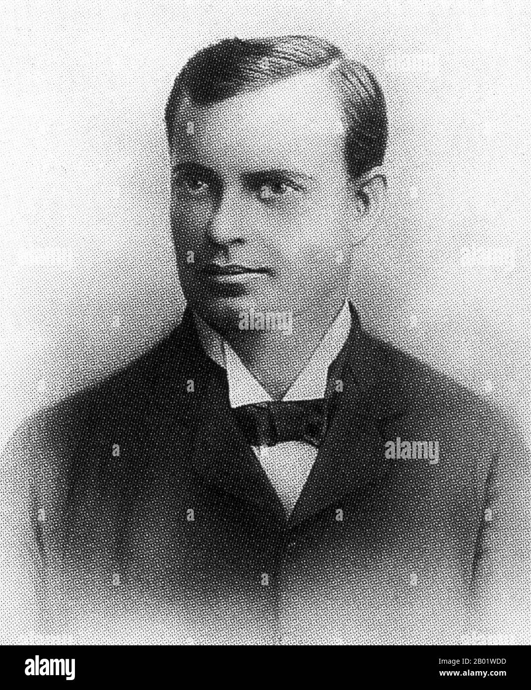 USA/Thailand: Dr. Marion Alonzo Cheek (14. Juli 1853 - 1895), Arzt und Geschäftsmann in Chiang Mai, 1875-1895. Marion Alonzo Cheek, geboren in Orange County, North Carolina, studierte Medizin an der Medizinstudium, bevor er 1874 vom Presbyterianischen Missionar Daniel McGilvary rekrutiert wurde, um mit der protestantischen Mission in Chiang Mai im Norden Thailands zu arbeiten. Cheeks Beziehung zu McGilvary und der Mission wurde bald sauer, aber Cheek, der mehr daran interessiert war, Geld zu verdienen und das gute Leben zu genießen, machte sich bald als Geschäftsmann in der lokalen Holzwirtschaft auf. Stockfoto