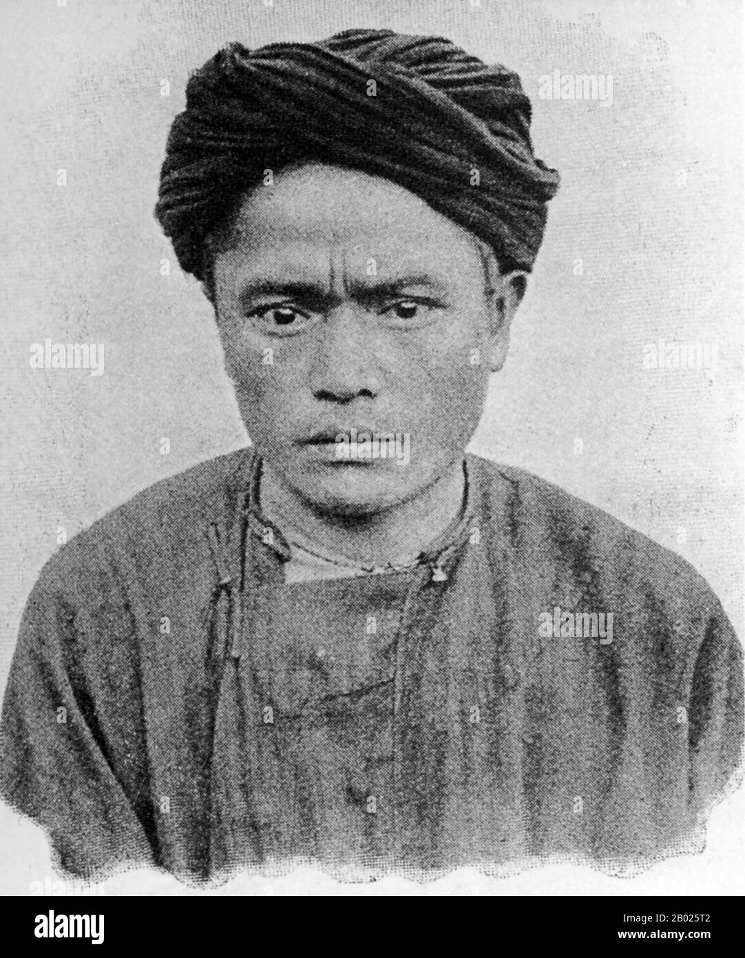 Laos: Laos man, Ende des 19. Jahrhunderts. Das Königreich Laos existierte vom 14. Bis zum 18. Jahrhundert und wurde dann in drei getrennte Königreiche aufgeteilt. 1893 wurde es ein französisches Protektorat mit den drei Königreichen Luang Prabang, Vientiane und Champasak, die sich zu dem heute als Laos bekannten Gebiet vereinigen. Das Land erlangte 1945 nach der japanischen Besatzung kurzzeitig die Unabhängigkeit, kehrte aber zur französischen Herrschaft zurück, bis es 1949 die Autonomie erhielt. Laos wurde 1954 unabhängig, mit einer konstitutionellen Monarchie unter König Sisavang Vong. Kurz nach der Unabhängigkeit beendete ein langer Bürgerkrieg die Monarchie. Stockfoto