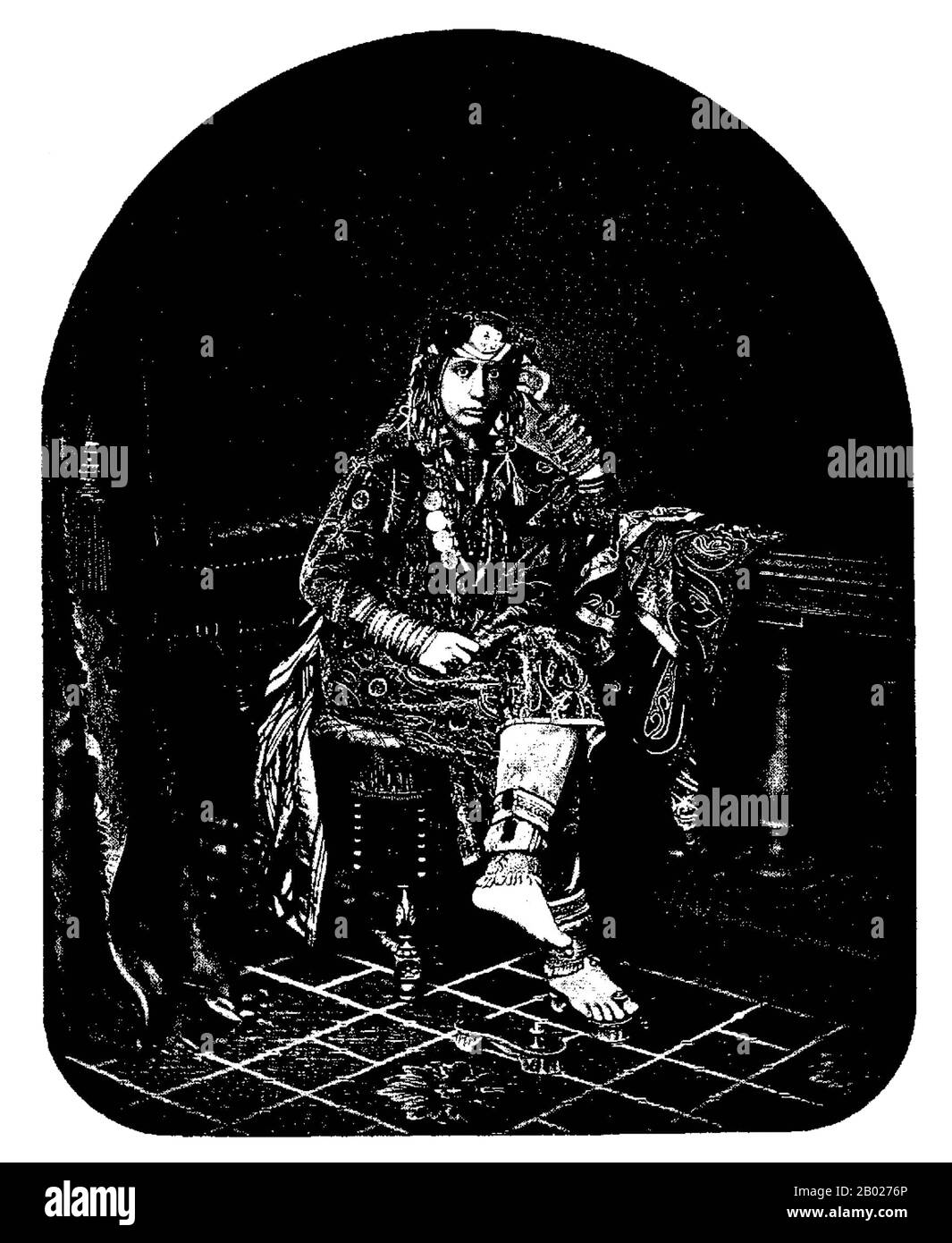 Tansania/Sansibar: Prinzessin Sayida Salma, später Emily Ruete (1844-1924). Scan des Autorenporträts aus 'Memoiren einer arabischen Prinzessin aus Sansibar', 1886. Emily Ruete wurde in Sansibar als Sayyida Salme, Prinzessin von Sansibar und Oman, geboren. Sie war eine Tochter von Sayyid Said bin Sultan Al-Busaid, Sultan von Sansibar und Oman. Sie ist die Autorin von „Memoiren einer arabischen Prinzessin von Sansibar“ (erstmals 1886 in deutscher Sprache). Stockfoto