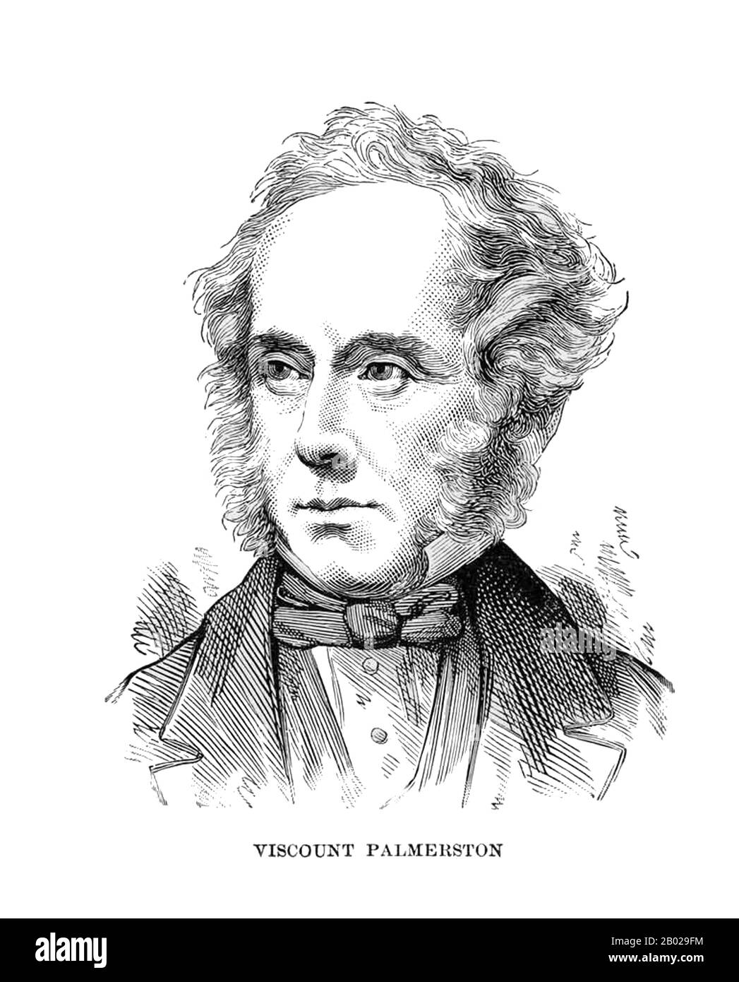 Großbritannien: Henry John Temple, 3. Viscount Palmerston (20. Oktober 1784 bis 18. Oktober 1865), Premierminister des Vereinigten Königreichs (R. 1859-1865). Stich, Ende des 19. Jahrhunderts. Henry John Temple, 3. Viscount Palmerston, KG, GCB, PC, im Volksmund auch Lord Palmerston genannt, war ein britischer Staatsmann, der Mitte des 19. Jahrhunderts zweimal Premierminister war. Im Volksmund „Pam“ oder „der Mungo“ genannt, war er von 1807 bis zu seinem Tod 1865 fast ununterbrochen im Regierungsamt, begann seine parlamentarische Karriere als Tory und schloss sie als Liberaler ab. Stockfoto