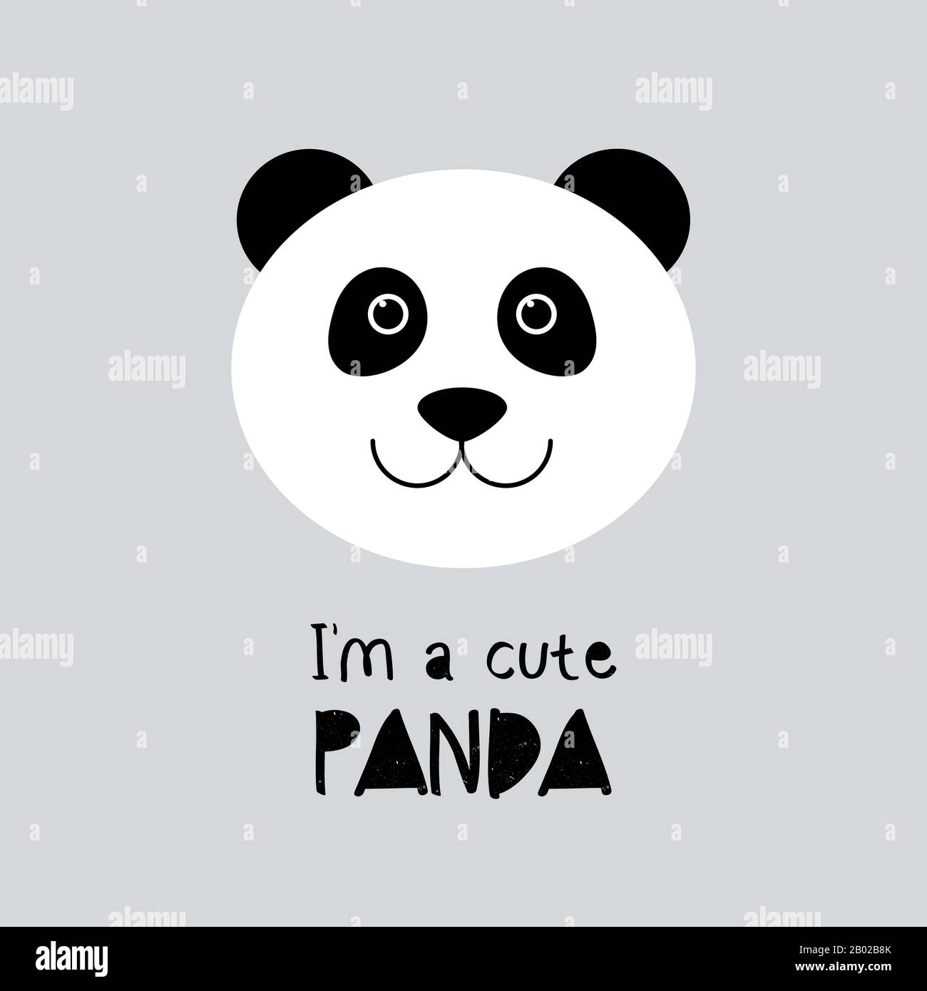 Süßer Panda. Cartoon Tier Gesicht. Vektorgrafiken für Kinder, T-Shirt-Design, Poster, Geschenkkarte, Notebook-Abdeckung Stock Vektor