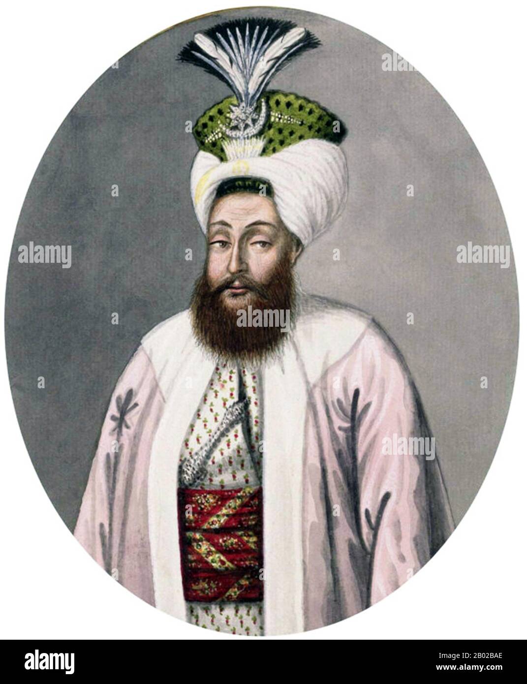 Selim II (osmanisch-türkisch: سليم ثانى Selīm-i sānī; 28. Mai 1524 - 12. Dezember/15. Dezember 1574), auch bekannt als 'Selim the Sot' und als 'Sarı Selim' (Selim the Blonde), war von 1566 bis zu seinem Tod 1574 Sultan des Osmanenreiches. Stockfoto
