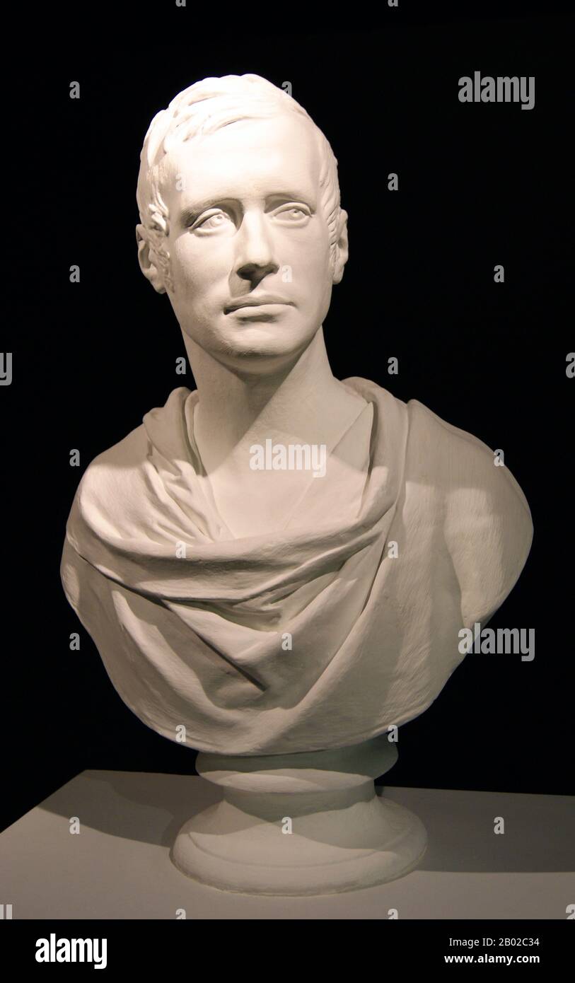 Sir Thomas Stamford Raffles, FRS (6. Juli 171 - 5. Juli 1826) war ein britischer Staatsmann, der vor allem für seine Gründung der Stadt Singapur (heute Stadtstaat der Republik Singapur) bekannt ist. Er wird oft als "Vater von Singapur" beschrieben. Er war auch während der napoleonischen Kriege stark an der Eroberung der indonesischen Insel Java durch niederländische und französische Militärs beteiligt und trug zur Expansion des britischen Empires bei. Er war auch Schriftsteller und Historiker, der das Buch "Geschichte von Java" (1817) schrieb. Stockfoto