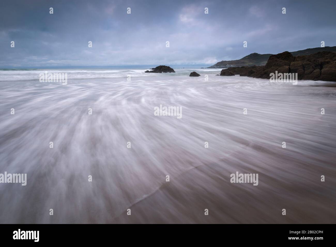Combesgate Beach in der North Devon Coast National Landscape in Woolacombe, England. Stockfoto