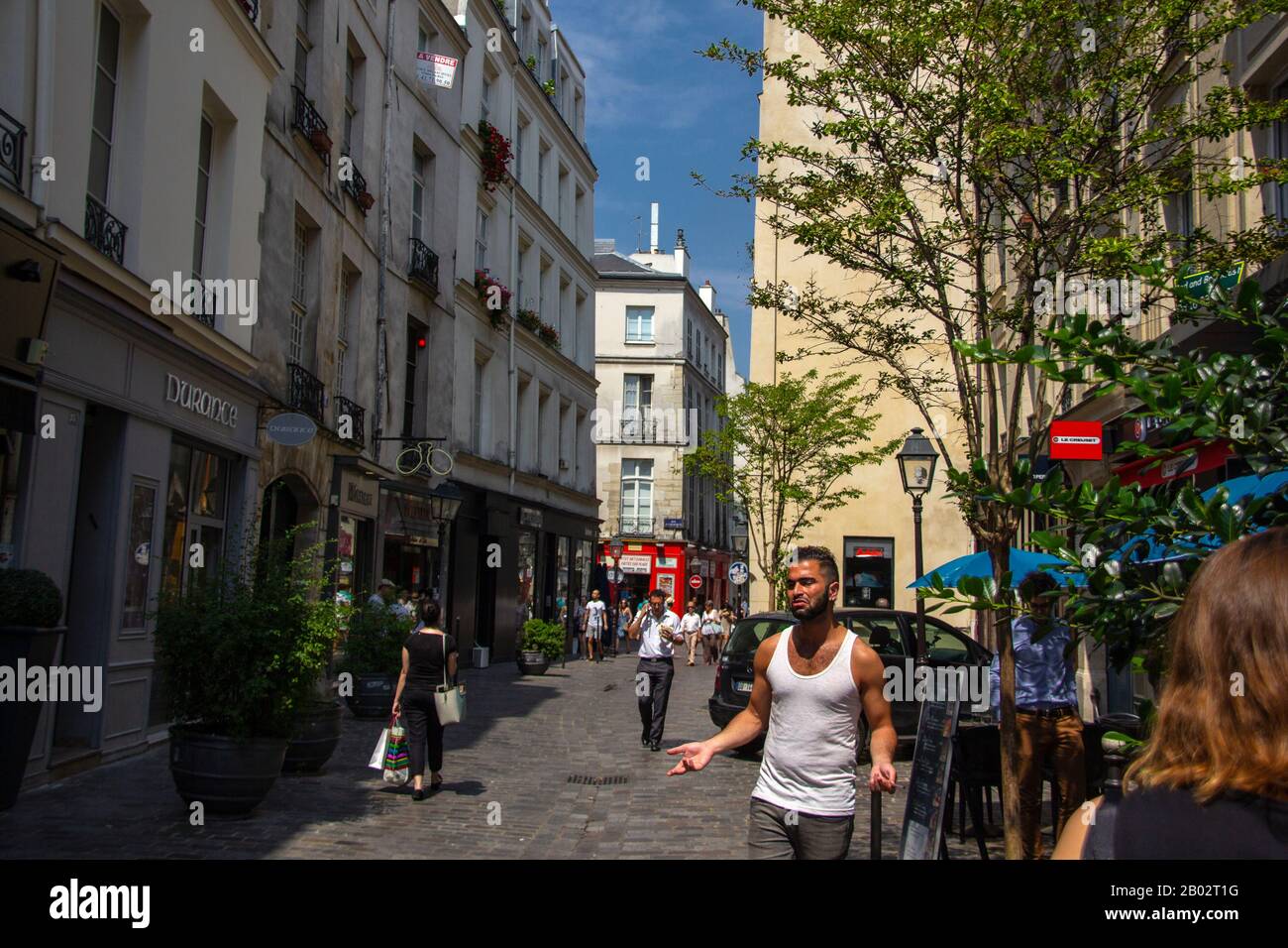 Rue des Rosiers in Le Marais, Paris Stockfoto