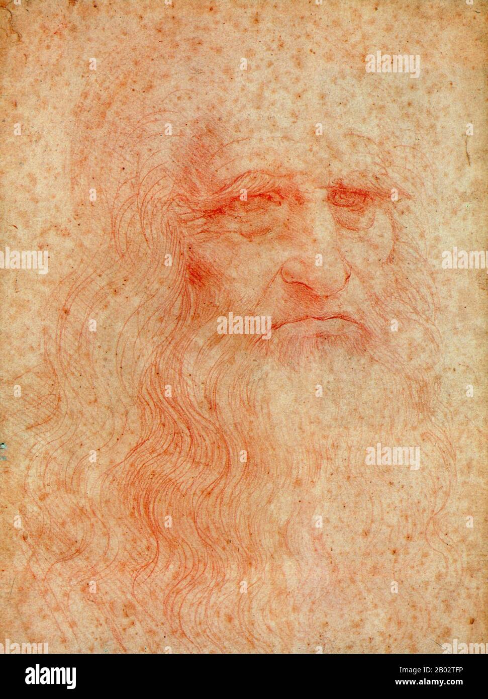 Leonardo di ser Piero da Vinci (15. April 1452 - 2. Mai 1519) war ein italienischer Universalgelehrter, Maler, Bildhauer, Architekt, Musiker, Musiker, Mathematik, Ingenieur, Erfinder, Anatom, Geologe, Kartograf, Botaniker und Schriftsteller. Er gilt weithin als einer der größten Maler aller Zeiten und vielleicht der diversiellste talentierte Mensch, der jemals gelebt hat. Sein Genie, vielleicht mehr als das jeder anderen Figur, verkörperte das humanistische ideal der Renaissance. Leonardo wurde oft als Archetyp des Renaissance-Menschen bezeichnet. Stockfoto