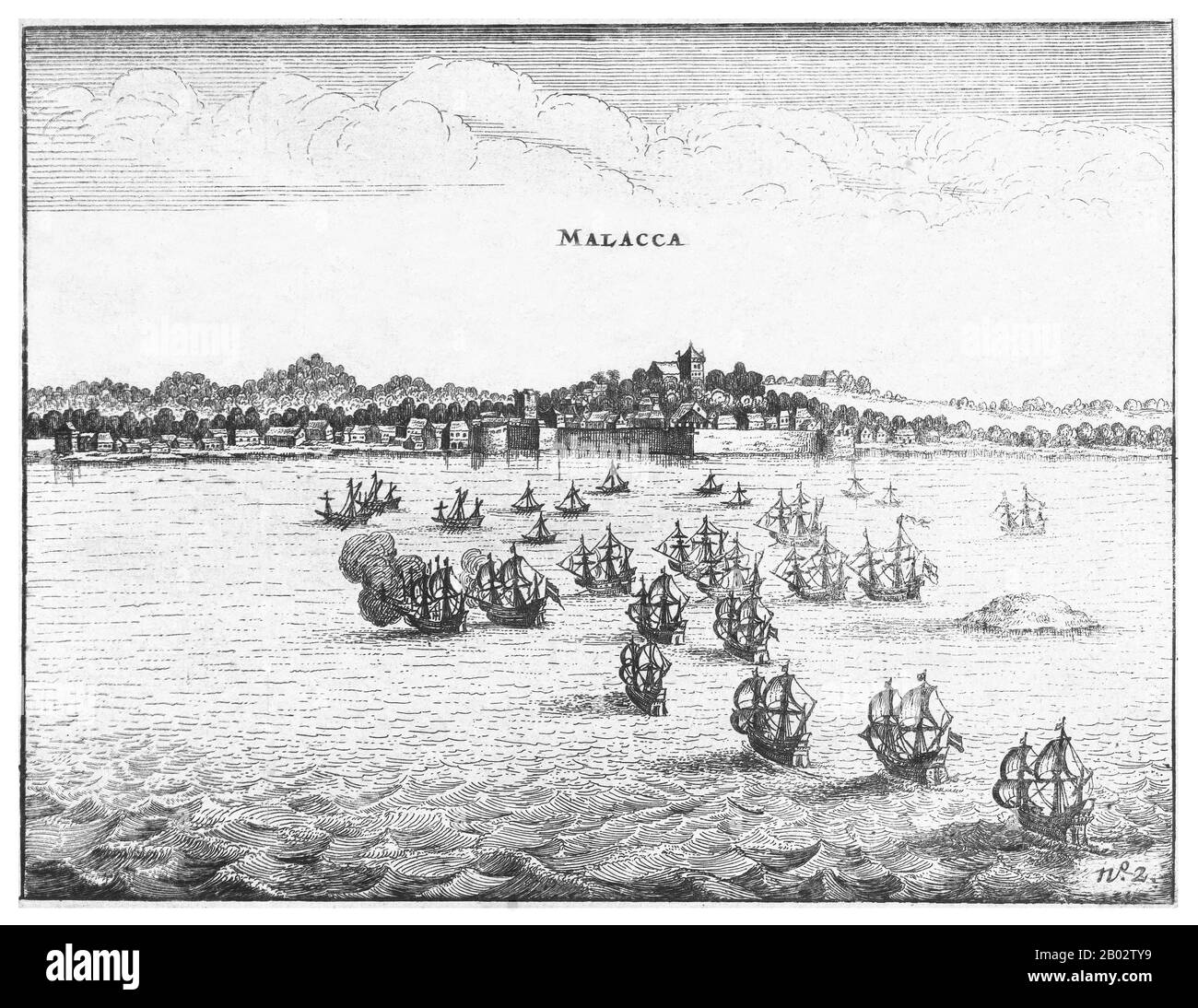 Die Niederländische Ostindien-Gesellschaft (VOC) wurde 1602 gegründet, um in den Ostindien (Indonesien) für die Niederländer im lukrativen Gewürzhandel Fuß zu fassen, der bis dahin von den Portugiesen dominiert wurde. Es war eine gecharterte Gesellschaft, die von der niederländischen Regierung das Monopol zur Durchführung kolonialer Aktivitäten in Asien erhielt, einschließlich der Gründung von Kolonien in Ceylon (Sri Lanka) und Indien. Stockfoto
