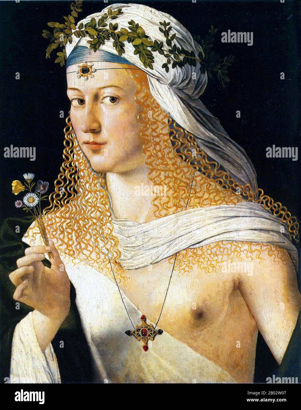 Gedacht als Porträt von Lucrezia Borgia (1480-1519), der Tochter von Papst Alexander VI. Und Vannozza dei Cattanei. Stockfoto