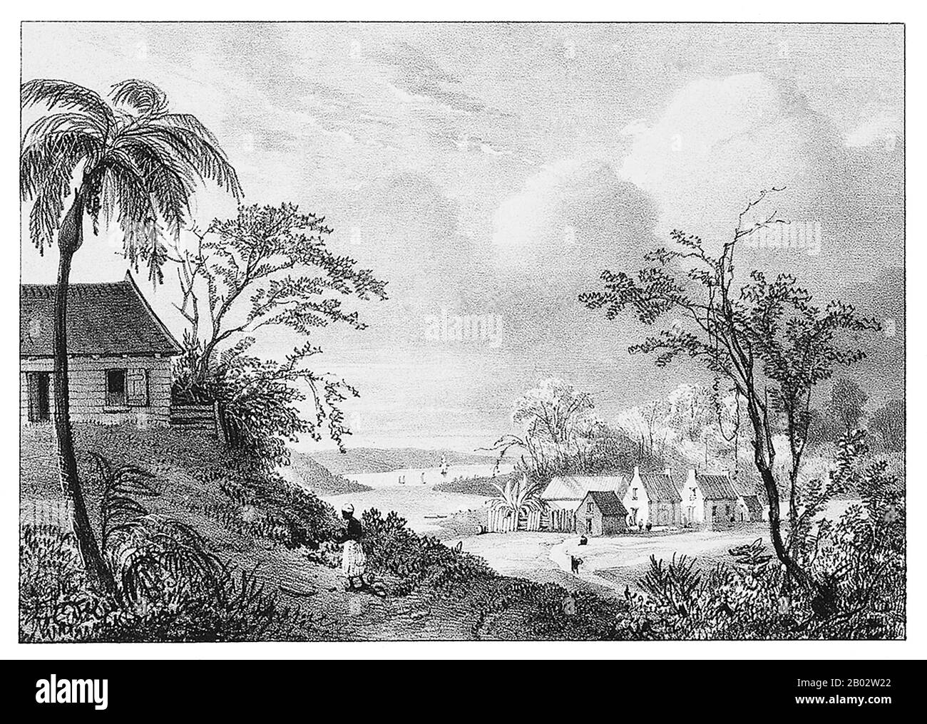 Jodensavanne (niederländisch, "Jewish Savanna") war ein Versuch, ein autonomes jüdischer Territorium in Suriname, Südamerika, zu errichten. Jodensavanne liegt im Para District, etwa 50 km südlich der Hauptstadt Paramaribo, am Suriname River. 1639 erlaubte die englische Regierung Sephardi-Juden aus den Niederlanden, Portugal und Italien, die Region zu siedeln und kam in die alte Hauptstadt Torarica. Im Jahr 1652 kam eine neue Gruppe, die unter der Führung von Lord Willoughby einwanderte, nach Suriname und ließ sich im Gebiet Jodensavanne nieder. Eine dritte Gruppe kam 1664, nach ihrer Ausweisung aus Brasilien und dann Stockfoto