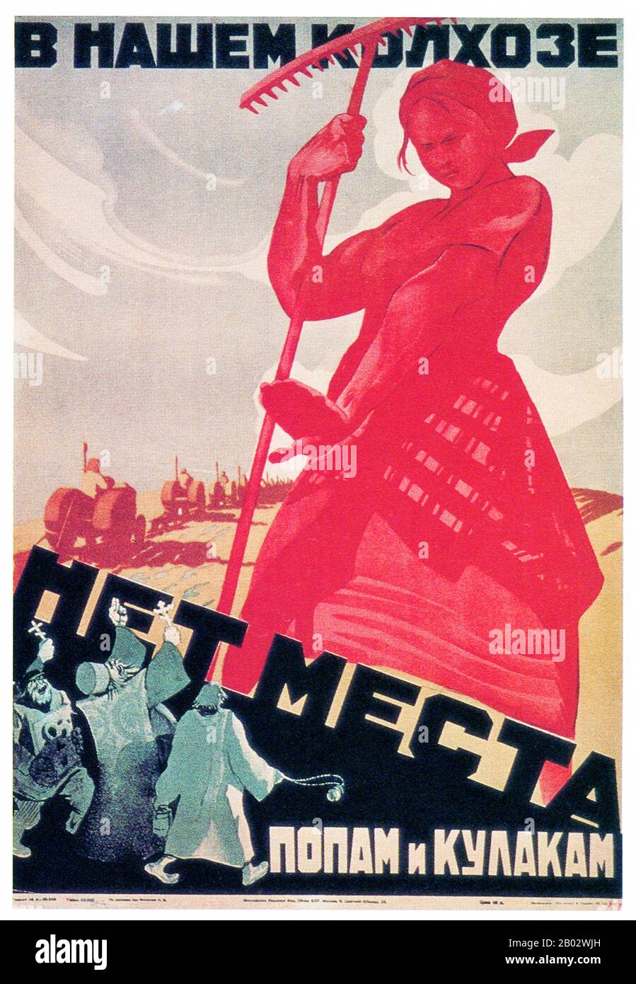 Kulaken waren eine Kategorie relativ wohlhabender Bauern im späteren Russischen Reich, Sowjetrussland und in der frühen Sowjetunion. Das Wort Kulak bezog sich ursprünglich auf unabhängige Bauern im Russischen Reich, die aus der Bauernschaft hervorgingen und nach der 1906 begonnenen Stolypin-Reform wohlhabend wurden. Das Etikett von Kulak wurde 1918 erweitert, um alle Bauern einzubeziehen, die sich widersetzten, ihr Getreide an Ablösungen aus Moskau zu übergeben. Nach der politischen Theorie des Marxismus-Leninismus Anfang des 20. Jahrhunderts waren die Kulaken Klassenfeinde der ärmeren Bauern. Wladimir Iljich Lenin beschreiben Stockfoto