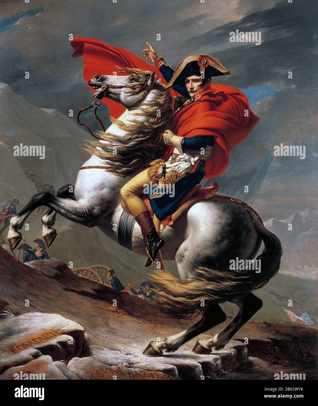 Napoléon Bonaparte (* 15. August 609 in Paris; † 5. Mai 1821) war ein französischer Militär- und politischer Führer, der während der französischen Revolution und der damit verbundenen Kriege zu Ansehen kam. Als Napoleon I. war er von der Zeit von 1804 bis zum Jahr 1814 und erneut im Jahr 1815 Kaiser der Franzosen. Napoleon dominierte fast zwei Jahrzehnte lang die europäischen Angelegenheiten und führte Frankreich gegen eine Reihe von Koalitionen in den Revolutionskriegen und den napoleonischen Kriegen an. Er gewann mehrere dieser Kriege und die überwiegende Mehrheit seiner Kämpfe und gewann schnell den größten Teil des europäischen Festlandes vor seiner endgültigen Niederlage im Jahr 1815. Einer der größten Kommandeure in Stockfoto