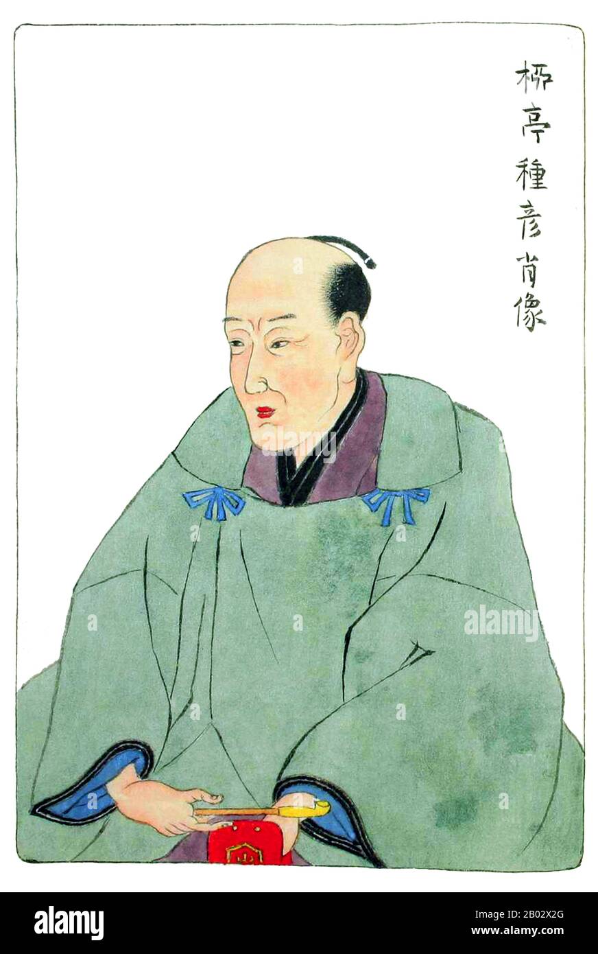 Obwohl ein erfolgreicher Schriftsteller zu seinen Lebenszeit, gibt es nur wenig konkrete Informationen über Ryutei Tanehiko. Geboren in eine Samurai-Familie niederen Ranges, begann er seine literarische Karriere als Autor von Kyoka-Poesie im Stil von Ota Nampo. Er veröffentlichte im Jahr 1807 den ersten einer Reihe von gesaku 'verspielten' oder satirischen Romane. Seine literarische Reputation seit seinem Tod beruht auf seinem Roman Nise Murasaki inaka Genji (1828), in dem er Das Thema "Tale of Genji" aufgreift. Stockfoto