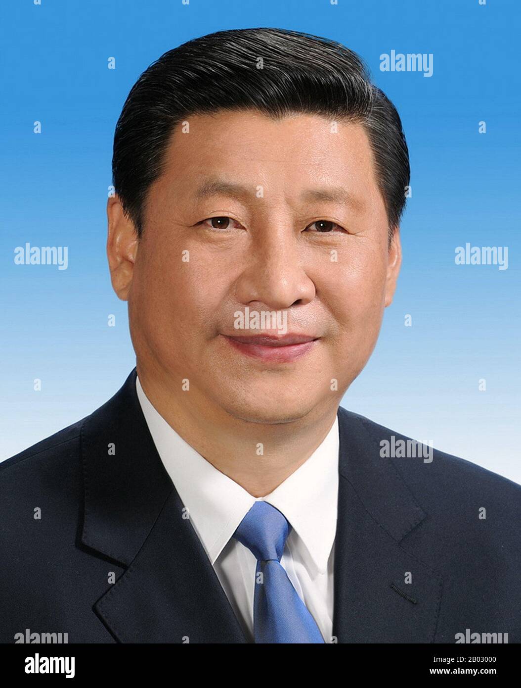 XI Jinping (* 15. Juni 1953) ist Generalsekretär der Kommunistischen Partei Chinas, Präsident der Volksrepublik China und Vorsitzender der zentralen Militärkommission. Stockfoto