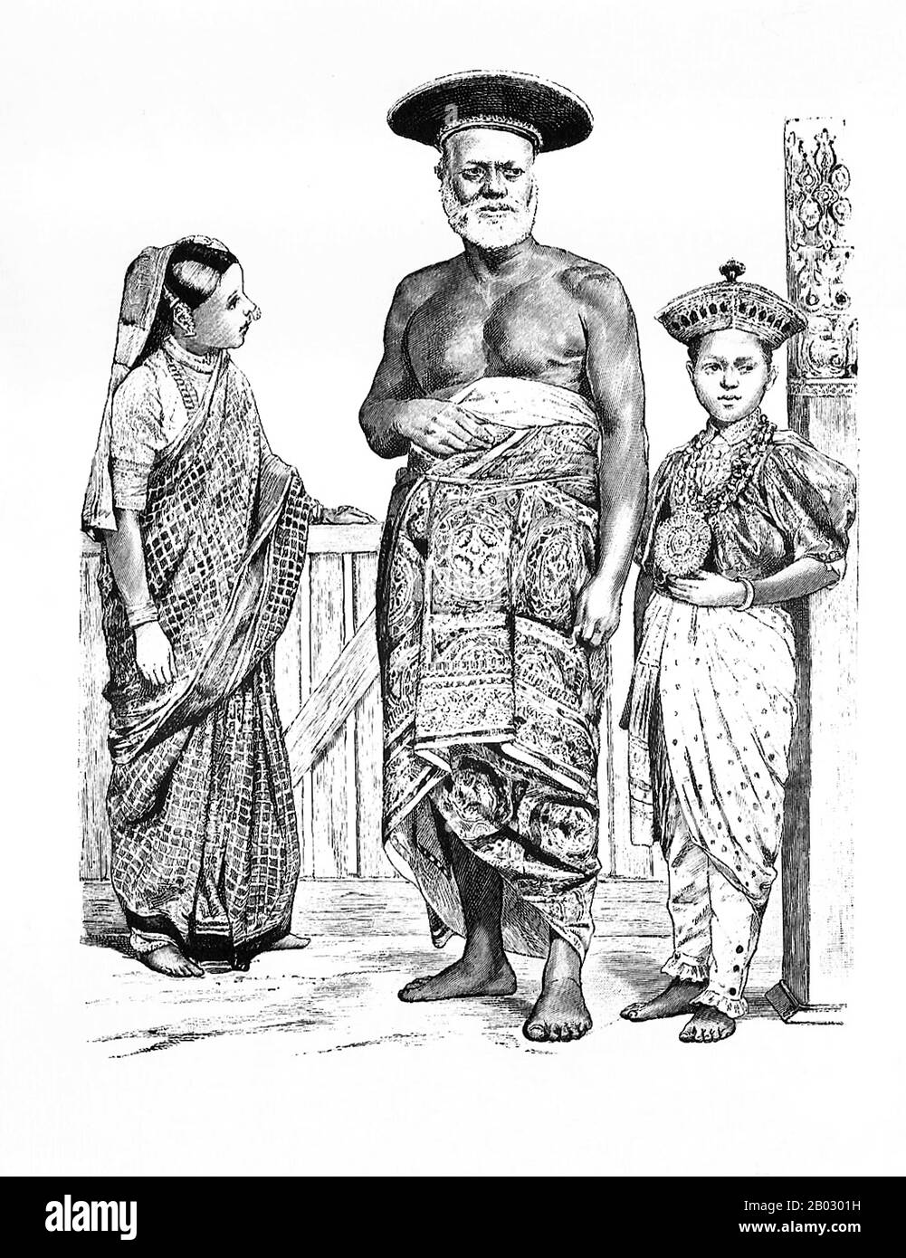 Von 1861 bis 1890 veröffentlichte die Münchner Verlagsgesellschaft von Braun und Schneider Platten historischer und zeitgenössischer Tracht in ihrer Zeitschrift Munchener Bilderbogen. Diese Platten wurden schließlich in Buchform gesammelt und um die Jahrhundertwende in Deutschland und England veröffentlicht. Stockfoto