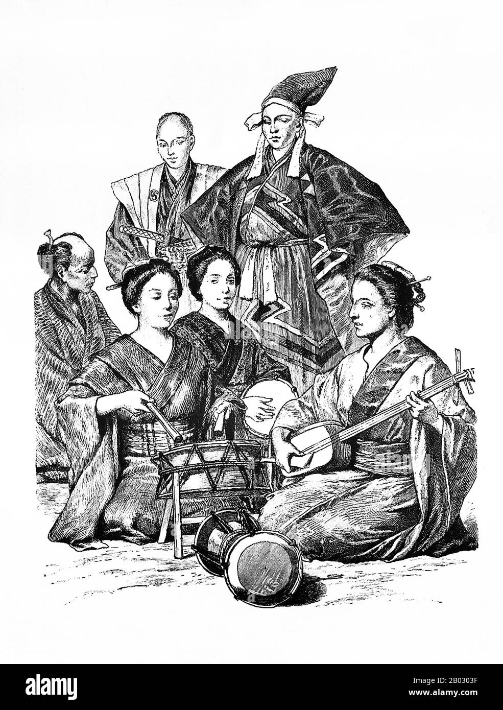 Von 1861 bis 1890 veröffentlichte die Münchner Verlagsgesellschaft von Braun und Schneider Platten historischer und zeitgenössischer Tracht in ihrer Zeitschrift Munchener Bilderbogen. Diese Platten wurden schließlich in Buchform gesammelt und um die Jahrhundertwende in Deutschland und England veröffentlicht. Stockfoto