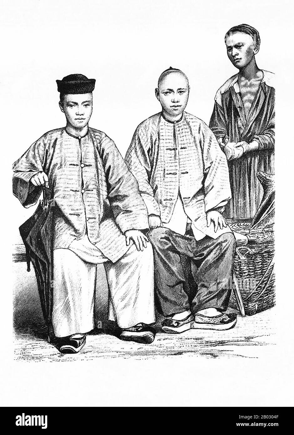 Von 1861 bis 1890 veröffentlichte die Münchner Verlagsgesellschaft von Braun und Schneider Platten historischer und zeitgenössischer Tracht in ihrer Zeitschrift Munchener Bilderbogen. Diese Platten wurden schließlich in Buchform gesammelt und um die Jahrhundertwende in Deutschland und England veröffentlicht. Stockfoto