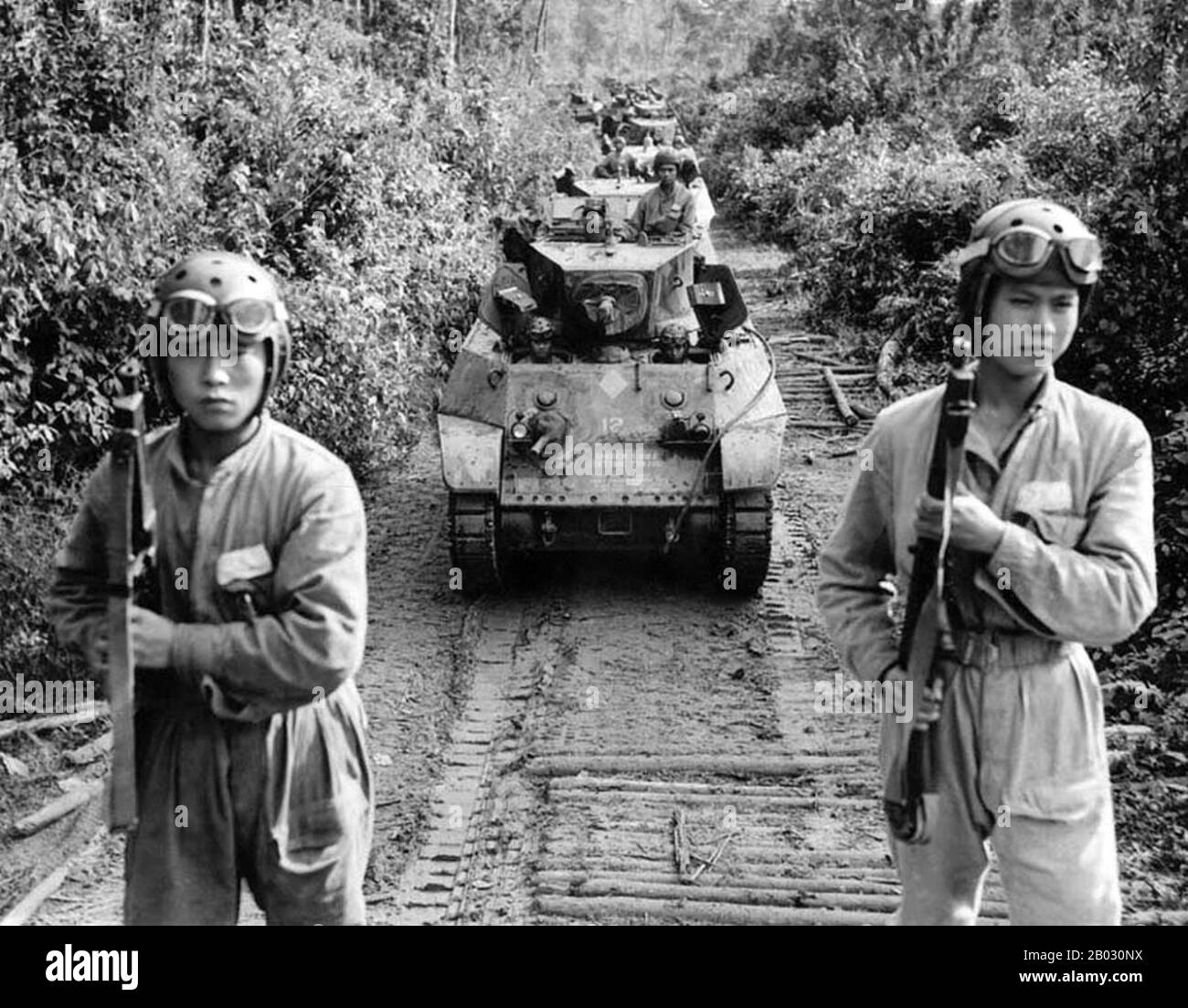 China Burma India Theatre (CBI) war die Bezeichnung, die von der United States Army für ihre Streitkräfte verwendet wurde, die im zweiten Weltkrieg zusammen mit den britischen und chinesischen alliierten Luft- und Landstreitkräften in China, Birma und Indien tätig waren Zu den bekannten US-Einheiten in diesem Theater gehörten die Flying Tigers, Transport- und Bombereinheiten, die den Hump fliegen, die 1st Air Commando Group, die Ingenieure, die Ledo Road gebaut haben, und die 5307th Composite Unit (Provisional), die ansonsten als Merrill's Marauders bekannt war. Stockfoto