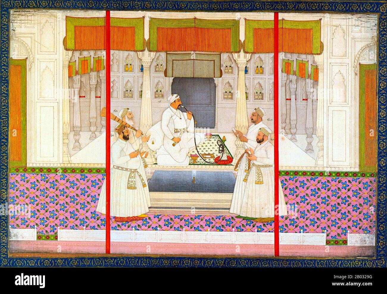 Nasir-ud-Din Muhammad Shah, Nasir-ud-Din Muhammad Shah Irkhwaz, Abu Al-Fatah Nasir-ud-Din Roshan Akhtar Muhammad Shah (17. August 1702 - 26. April 1748) war zwischen 1719 und 1748 der 12. Mughal-Kaiser. Stockfoto