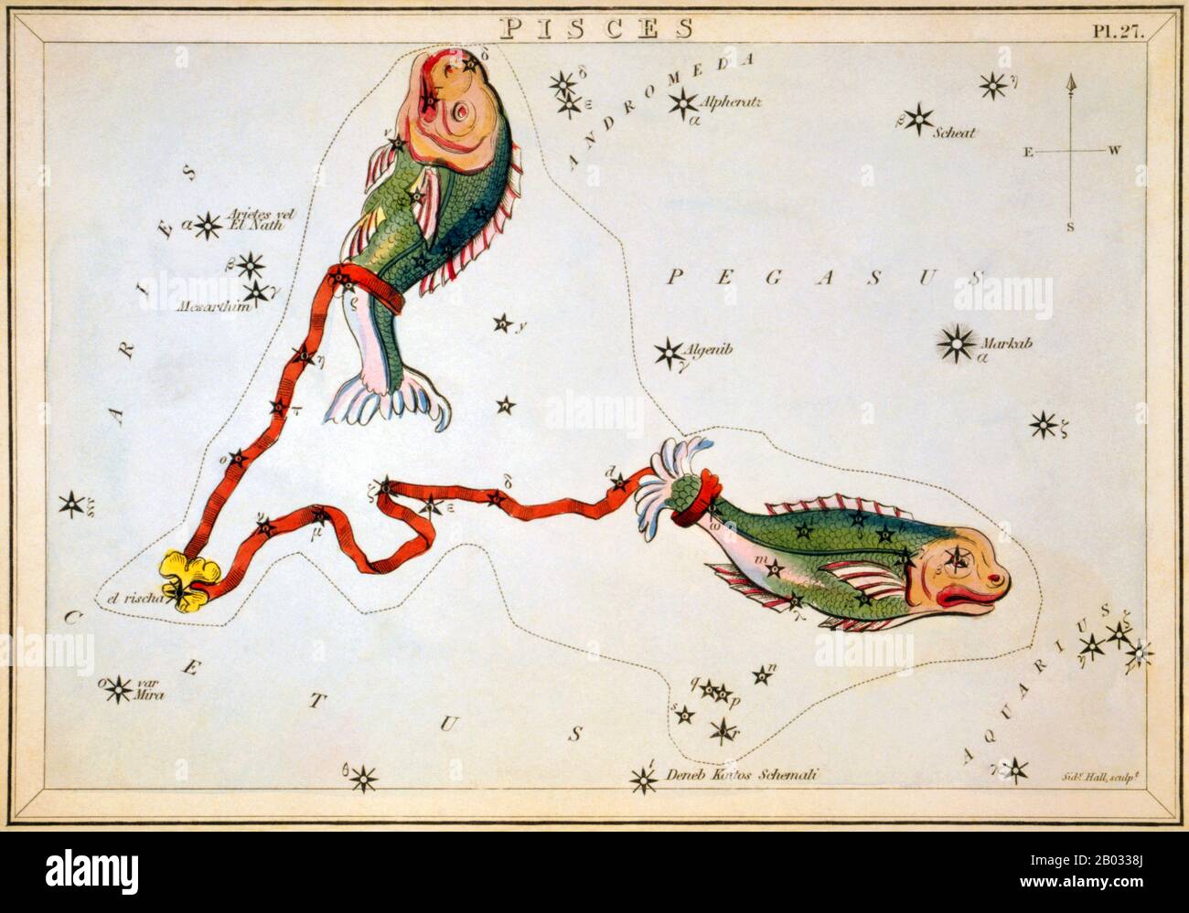 Der Spiegel der Urania; oder, eine Sicht auf Den Himmel ist ein Satz von 32 astronomischen Sternkarten, die erstmals im November 1824 veröffentlicht wurden. Sie hatten Illustrationen, die auf Alexander Jamiesons A Celestial Atlas basierten, aber durch das Hinzufügen von Löchern, die in ihnen gestochen wurden, konnten sie bis zu einem Licht gehalten werden, um eine Darstellung der Sterne des Sternenbildes zu sehen. Sie wurden von der Sidney Hall eingraviert und sollen von "einer Dame" entworfen worden sein, wurden aber seitdem als die Arbeit des Reverend Richard Rouse Bloxam identifiziert, eines Assistenzmeisters an der Rugby School. Das Cover des Box-Sets zeigte eine Darstellung der Urania, der Muse der Astronomie, an Stockfoto