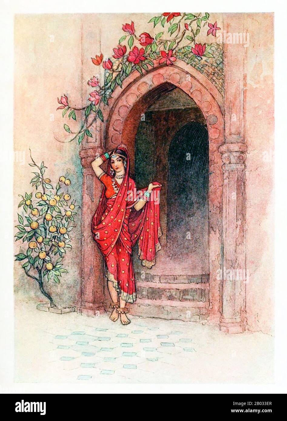 Warwick Goble (* 22. November 1862 in London; † 22. Januar 1943) war ein Illustrator von Kinderbüchern. Er spezialisierte sich auf orientalistische und indische Themen. Goble wurde in Dalston im Norden Londons als Sohn eines Geschäftsreisenden geboren und an der City of London School und der Westminster School of Art ausgebildet und Ausgebildet. Er arbeitete für einen Drucker, der sich auf Chromolithographie spezialisiert hatte und an der Pall Mall Gazette und der Westminster Gazette mitwirkte. Er wurde im Jahr 1909 Resident Gift Book Illustrator für MacMillan und produzierte Illustrationen für Die Wasserbabys, Green Willow und Andere japanische Märchen, The Co Stockfoto