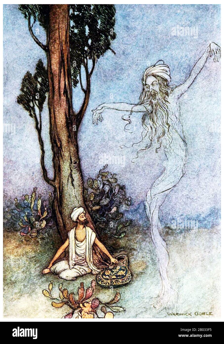 Warwick Goble (* 22. November 1862 in London; † 22. Januar 1943) war ein Illustrator von Kinderbüchern. Er spezialisierte sich auf orientalistische und indische Themen. Goble wurde in Dalston im Norden Londons als Sohn eines Geschäftsreisenden geboren und an der City of London School und der Westminster School of Art ausgebildet und Ausgebildet. Er arbeitete für einen Drucker, der sich auf Chromolithographie spezialisiert hatte und an der Pall Mall Gazette und der Westminster Gazette mitwirkte. Er wurde im Jahr 1909 Resident Gift Book Illustrator für MacMillan und produzierte Illustrationen für Die Wasserbabys, Green Willow und Andere japanische Märchen, The Co Stockfoto