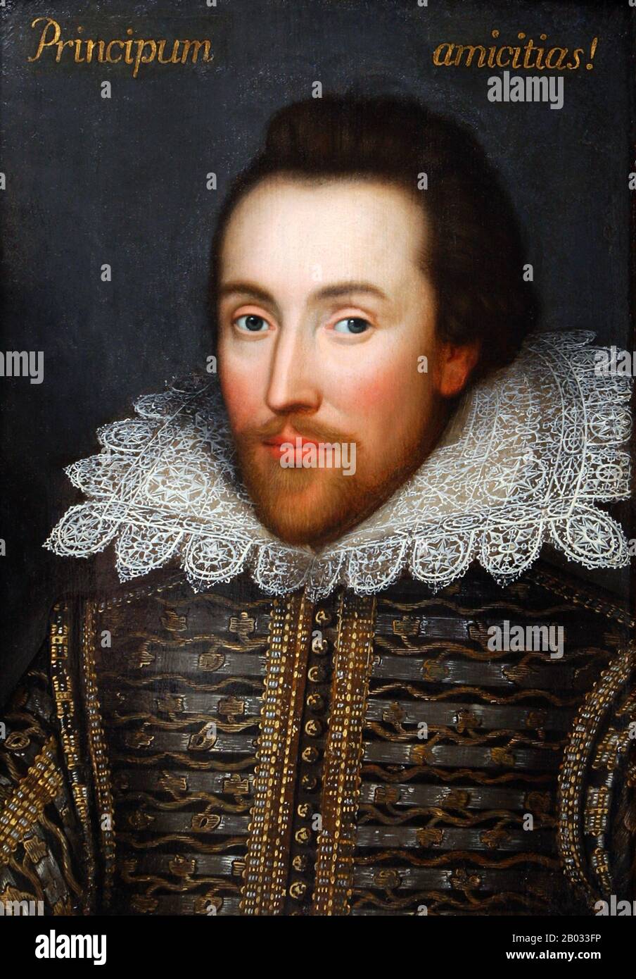 William Shakespeare (26. April 1564 - 23. April 1616) war ein englischer Dichter, Dramatiker und Schauspieler, der weithin als der größte Schriftsteller in der englischen Sprache und der vornehmste Dramatiker der Welt gilt. Seine extanten Werke, darunter Kollaborationen, bestehen aus etwa 38 Theaterstücken, 154 Sonetten, zwei langen erzählenden Gedichten und einigen anderen Versen, teilweise aus unsicherer Autorschaft. Seine Stücke wurden in jede große lebende Sprache übersetzt und werden häufiger aufgeführt als die eines anderen Dramatikers. Das Cobbe Portrait ist ein frühes jakobinisches Tafelbild eines Herrn, das als a argumentiert wurde Stockfoto