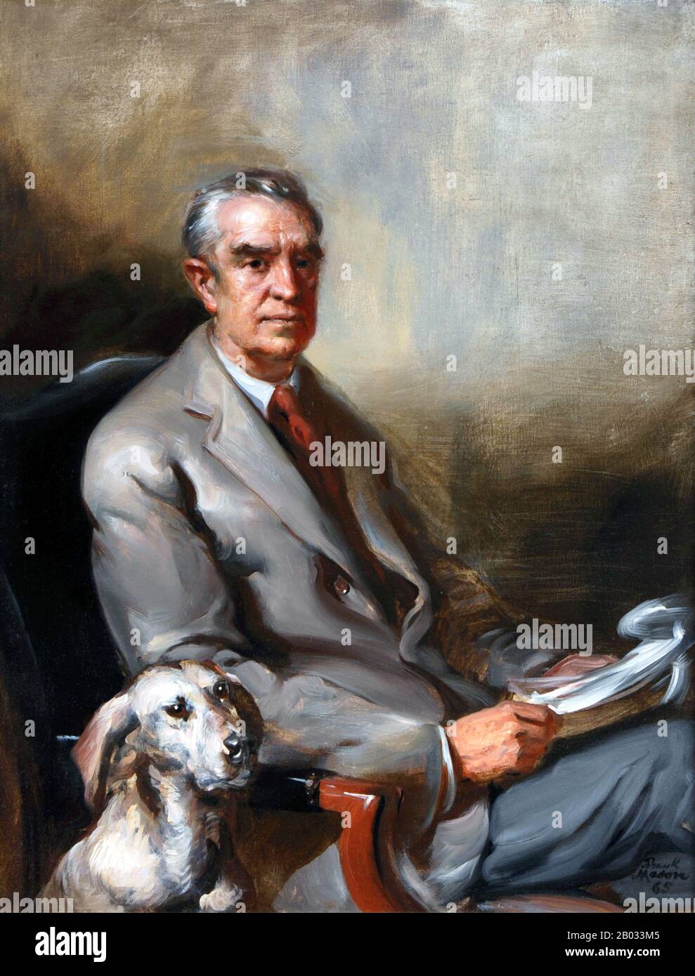 William Averell Harriman (* 15. November 1891 in New York; † 26. Juli 1986) war ein US-amerikanischer demokratischer Politiker, Geschäftsmann und Diplomat. Er war der Sohn des Eisenbahnbarons E. H. Harriman. Er war unter Präsident Harry S. Truman als Handelsminister und später als 48. Gouverneur von New York tätig. Er war 1952 Kandidat für die demokratische Präsidentschaftsnominierung und 1956 erneut, als er von Präsident Truman unterstützt wurde, aber beide Male gegen Adlai Stevenson verlor. Harriman war Präsident Franklin D. Roosevelt als Sondergesandter für Europa und diente als US-Botschafter in der Sowjetunion und in den USA Amba Stockfoto