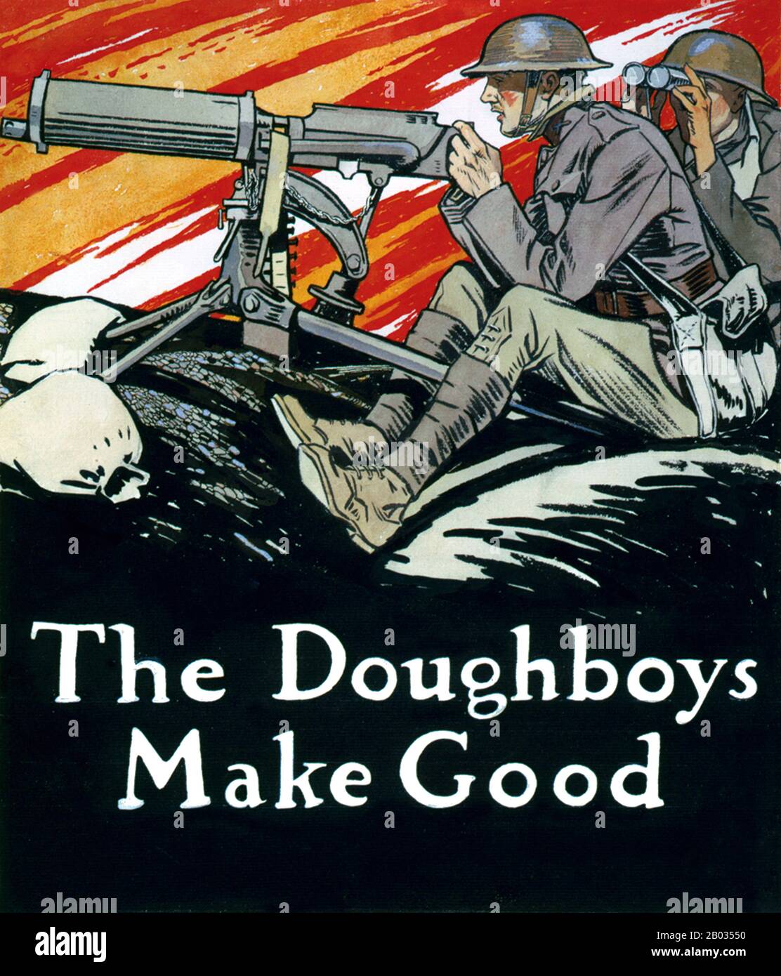 'Doughboy' war eine informelle Bezeichnung für ein Mitglied der United States Army oder des Marine Corps, die insbesondere für Mitglieder der American Expeditionary Forces im ersten Weltkrieg verwendet wurde, aber zunächst im Mexikanisch-Amerikanischen Krieg von 1846-48 verwendet wurde. Stockfoto