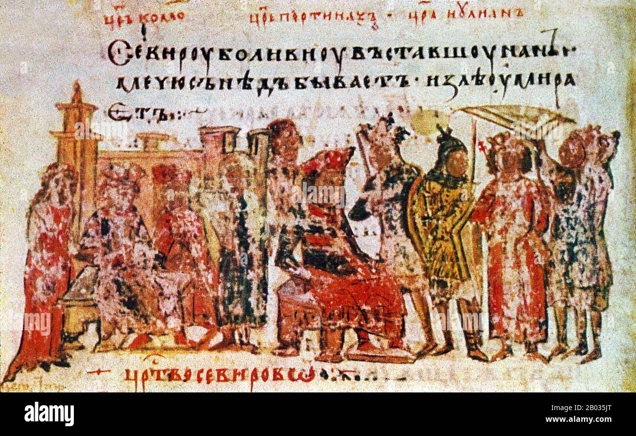 Pertinax (126-193 CE) wurde als Sohn eines befreiten Sklaven geboren und arbeitete als Lehrer, bevor er Offizier in der Armee wurde. Erfolgreiche Kampagnen gegen die Parther sahen ihn in Rang und Prestige, wobei Pertinax schließlich Mitglied des Senats werden sollte. Pertinax wurde nach dem Tod von Commodus von der Prätorianergarde zum Kaiser ausgerufen, wo er sofort mehrere weitreichende Reformen in die Wege zu leiten versuchte. Eine dieser Reformen war die Wiederherstellung der Disziplin unter der verwöhnten Praetorian-Garde, die Feinde machte, die schließlich Pertinax Ermordung durch Mitglieder der Garde zur Folge hatten Stockfoto