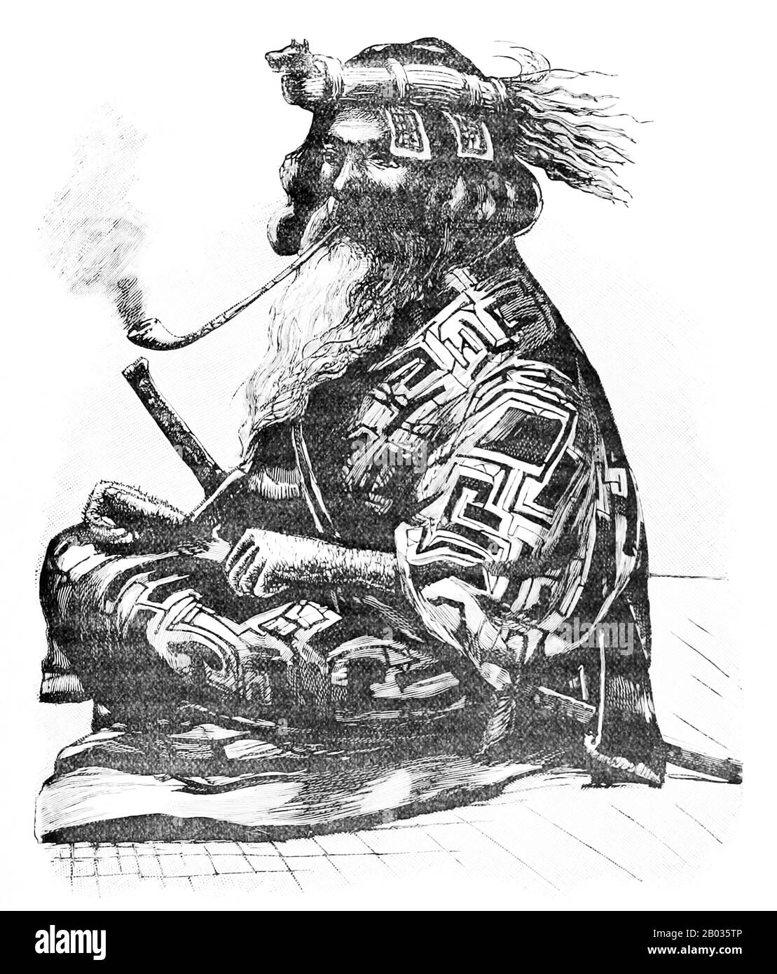 Die Ainu oder in historischen japanischen Texten Ezo, sind ein indigenes Volk Japans (Hokkaido, früher nordöstlicher Honshu) und Russlands (Sachalin und die Kurilinseln). Historisch sprachen sie die Ainu-Sprache und verwandte Varietäten und lebten in Hokkaidō, den Kurileninseln und einem Großteil von Sachalin. Die meisten, die sich als Ainu identifizieren, leben noch in derselben Region, obwohl die genaue Anzahl der lebenden Ainu unbekannt ist. Dies liegt an der Verwirrung über gemischte Heritagen und an ethnischen Problemen in Japan, die dazu führen, dass diejenigen mit Ainu-Hintergründen ihre Identitäten verstecken. In Japan wegen Interma Stockfoto
