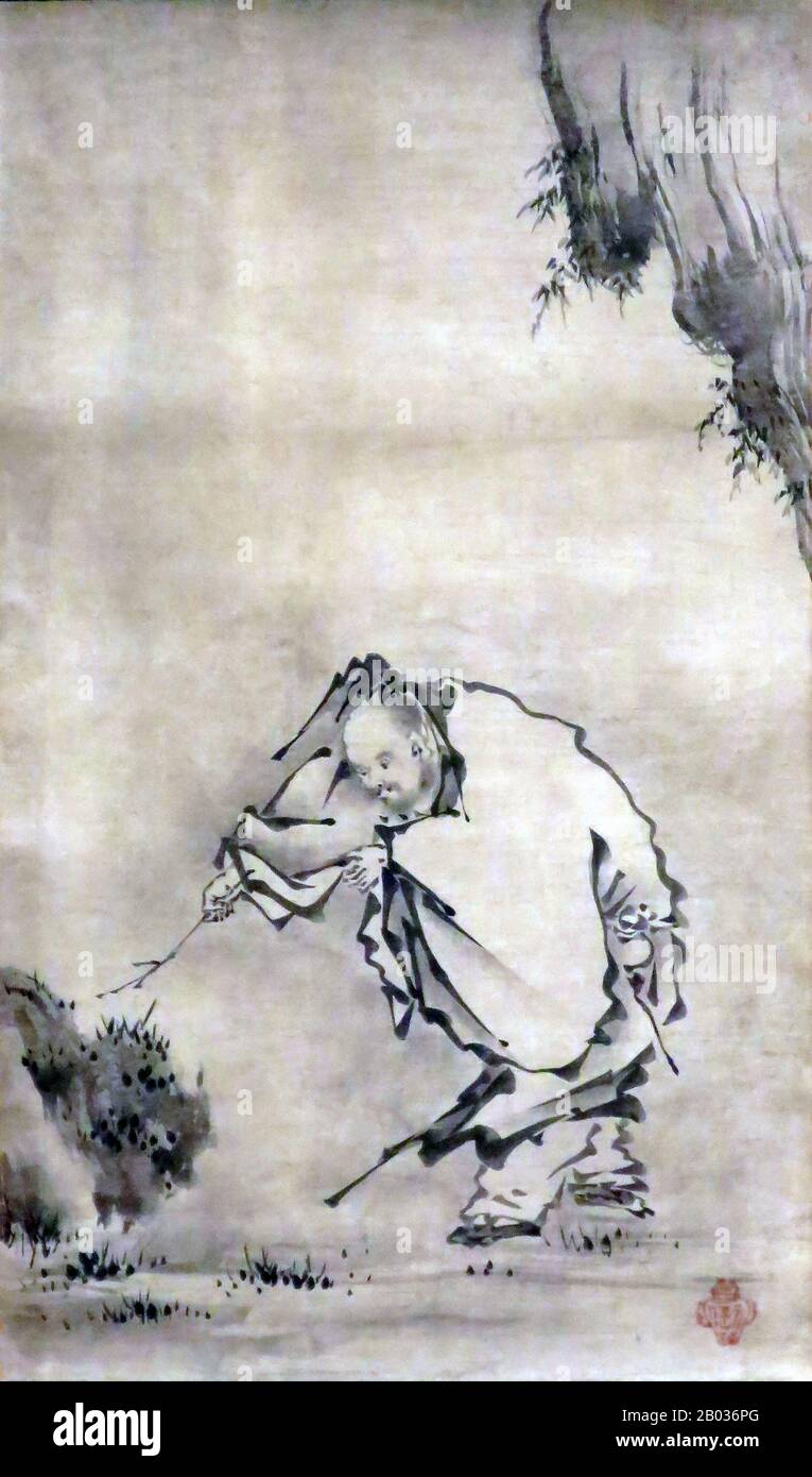 Huang Chuping, manchmal auch Wong Cho Ping genannt, war die menschliche Form der chinesischen daoistischen Gottheit Huang Daxian, auch Wong Tai Sin genannt. Der Name Huang Daxian bedeutet 'Großer Unsterblicher Huang (Wong)'. Huang Chuping war ein daoistischer Einsiedler aus Zheijang, geboren im Jahr 238, obwohl einige westliche Quellen seine Geburt als c. Aufführen 284 bis 364 CE. Huang Chuping soll in seiner Jugend großen Hunger und Armut erlebt haben und bis zu seinem achten Geburtstag Hirte geworden sein. Eines Tages, als er fünfzehn Jahre alt war, traf er einen Unsterblichen auf dem Red Pine Mountain und begann in der Folge Daoismus zu praktizieren. Nach vierzig Jahren Stockfoto