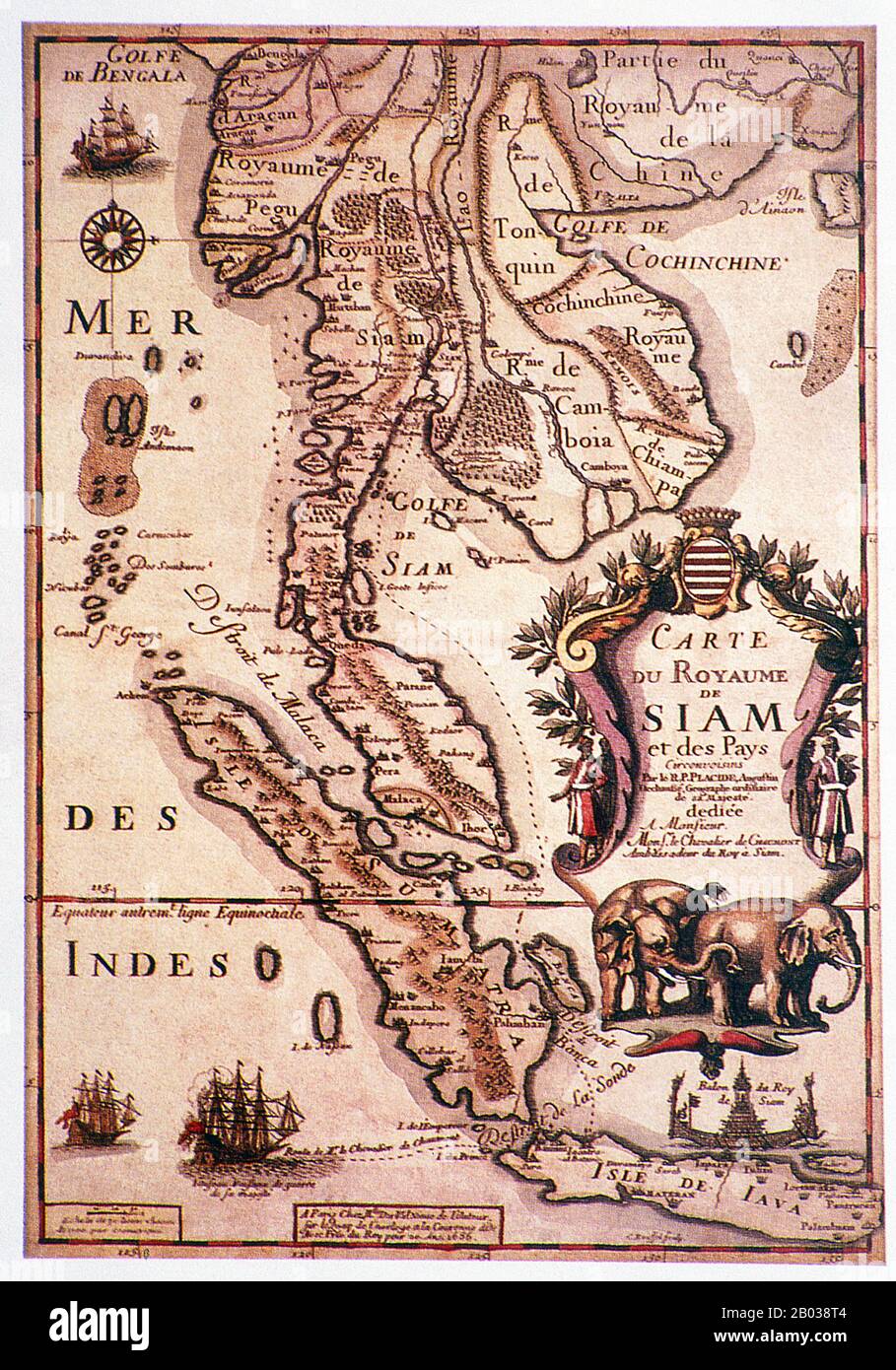 Placide de Sainte-Helenes (Augustinus Placidus, 1648 - 1734) Kartograph und Augustinus-Mönch war der Schwiegersohn von Pierre Duval (1618 - 1683), Geograph zum König von Frankreich, Ludwig XVI Stockfoto