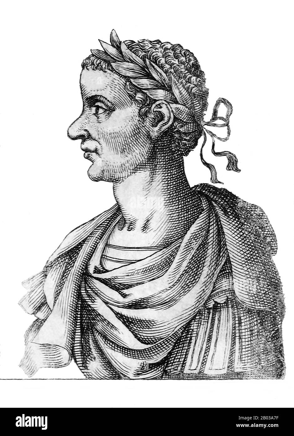 Hostilian (230-251) war der zweite Sohn des Kaiser Trajan Decius und der jüngere Bruder des Kaiser Herennius Etruscus. Er wurde nach dem Thronbestieg seines Vaters ein Kaiserfürst, stand aber ständig im Schatten seines Bruders, der Erbe war. Nachdem Decius und Herennius 251 während der Schlacht bei Abrittus an der Danubischen Grenze getötet wurden, erklärten die Armeen in der Donau den angesehenen General Trebonianus Gallus zum Kaiser, während Rom Hostilian als Erbe anerkannte. Um einen weiteren Bürgerkrieg zu vermeiden, adoptierte Trebonianus Hostilian und entschied sich, den Willen Roms zu respektieren, die beiden werden Mitkaiser Stockfoto
