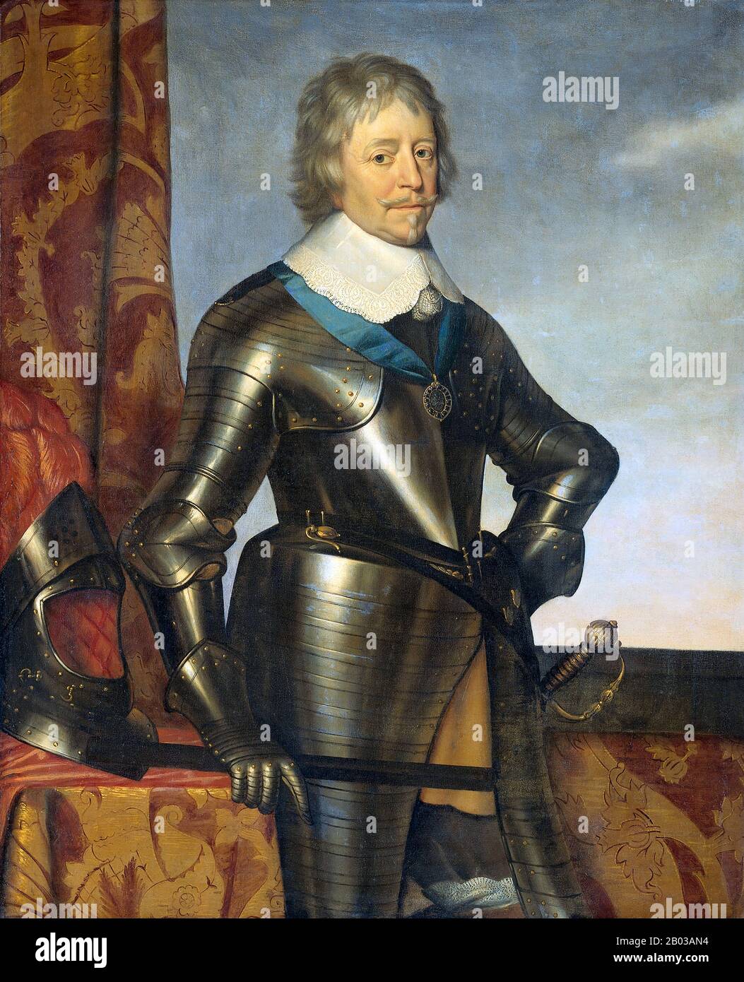 Frederik Hendrik/Frederick Henry (1584-1647) war regierender Fürst von Orange und Stadtolder von Holland, Guelders, Overijssel, Utrechter und Zeeland. Als jüngster Sohn des berühmten William the Silent war er der Halbbrüder des vorherigen Prince of Orange und seines Vorgängers Maurice, der 1625 verstarb. Stockfoto