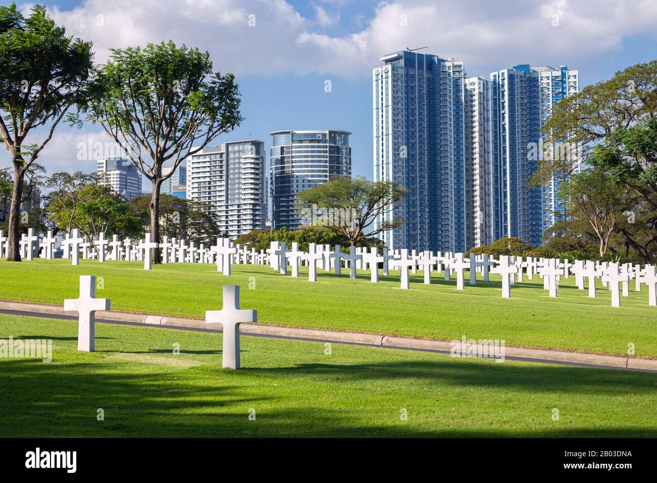 Manila, Philippinen - Februar, 12. 2020: Manila American Cemetery and Memorial in BGC Stockfoto