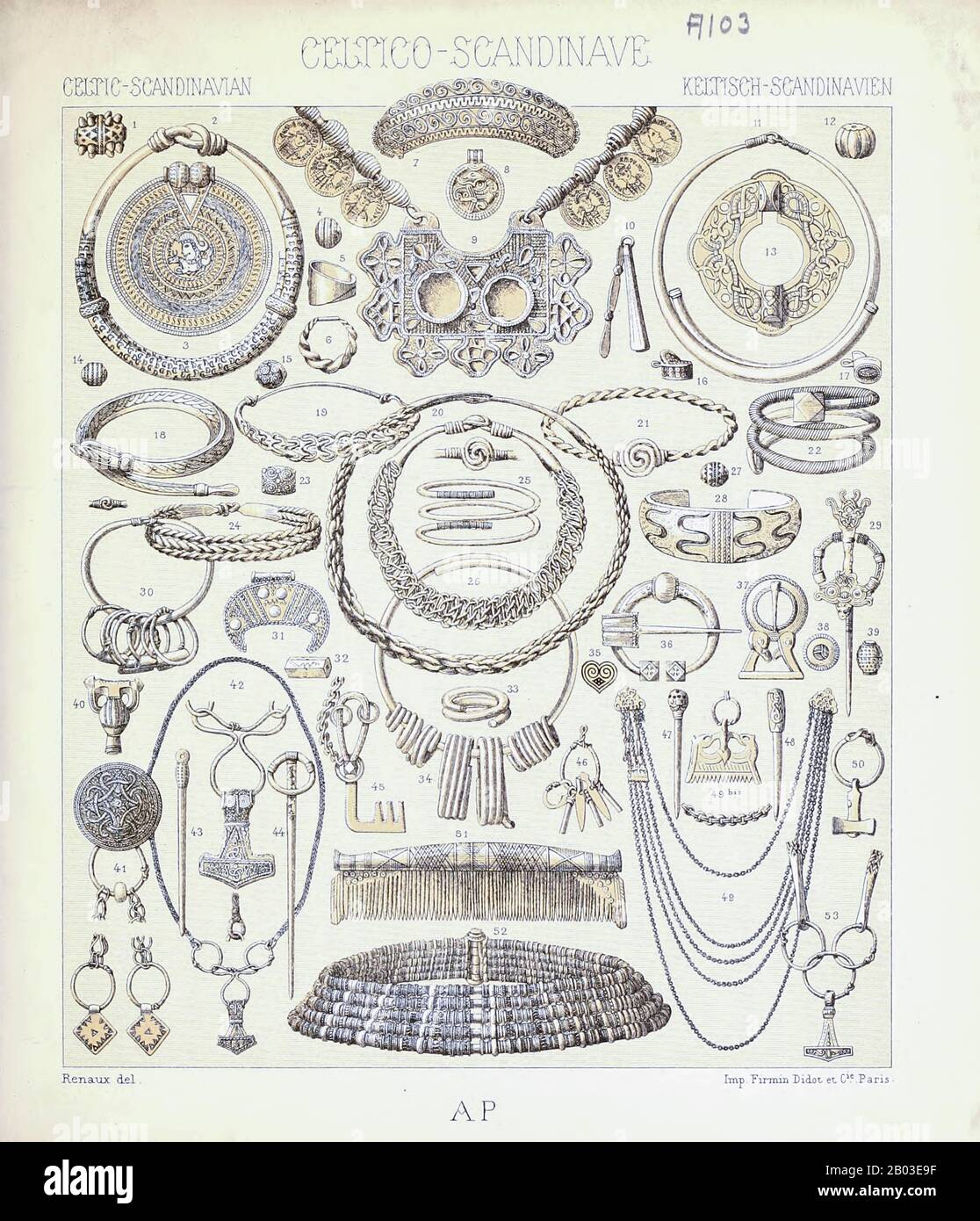 Aus Geschichte des kostüms in chronologischer entwicklung (Geschichte der Tracht in chronologischer Entwicklung) von Racinet, A. (Auguste), 1825-1893. Und Rosenberg, Adolf, 1850-1906, Band 1 gedruckt in Berlin im Jahr 1888 Stockfoto