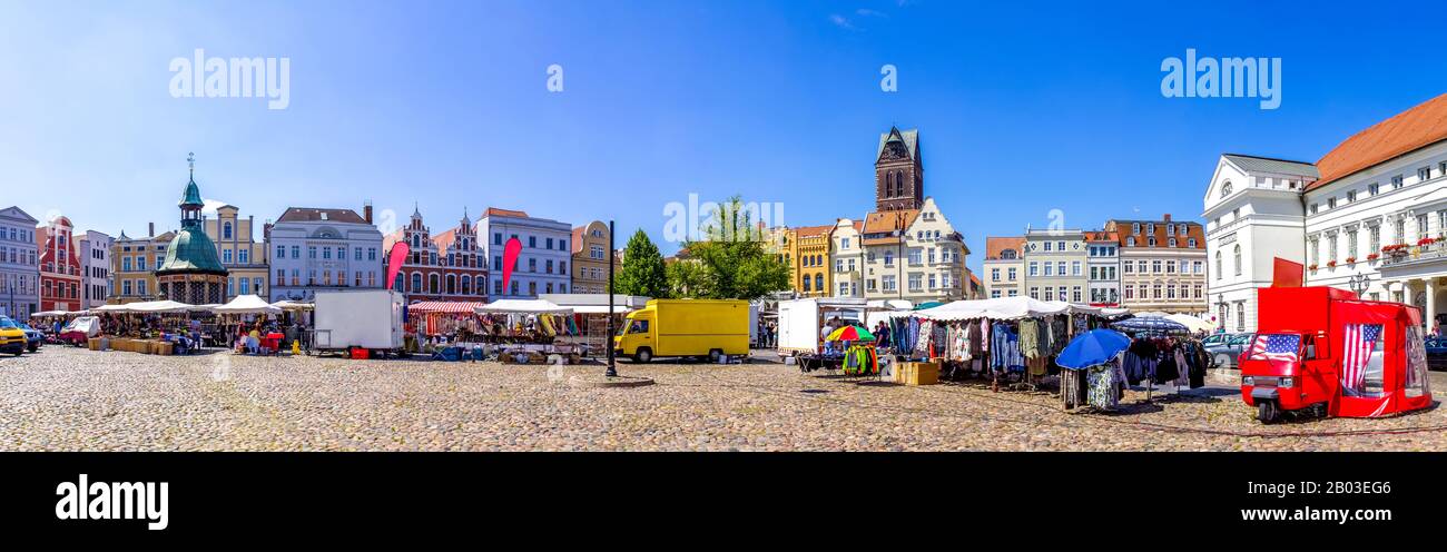 Historische Marina in Wismar, Deutschland Stockfoto