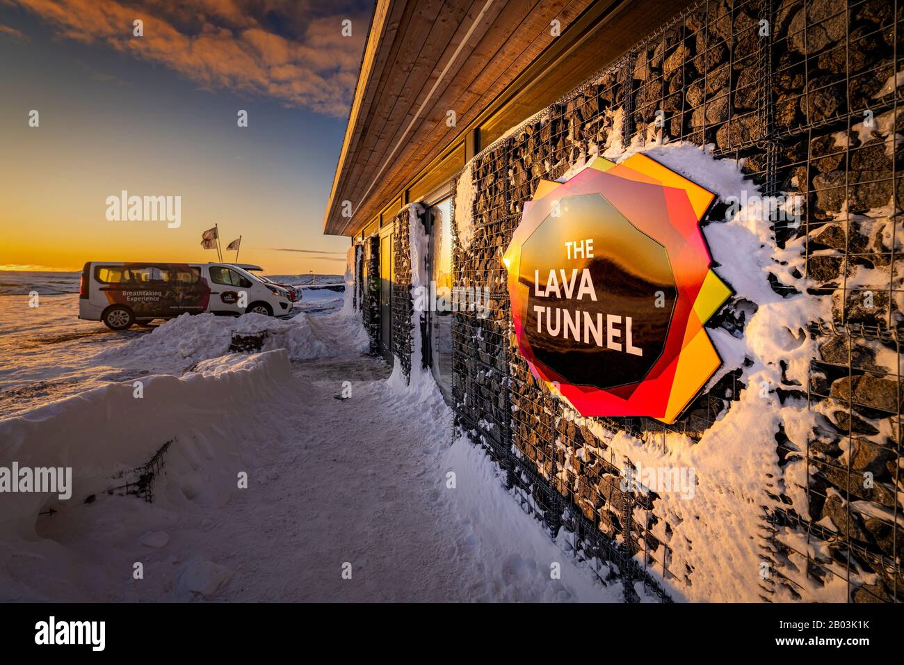 Raufarholshellir Lava Tunnel, Island. Eine der längsten Lavaröhren in der Nähe von Reykjavik, Island Stockfoto