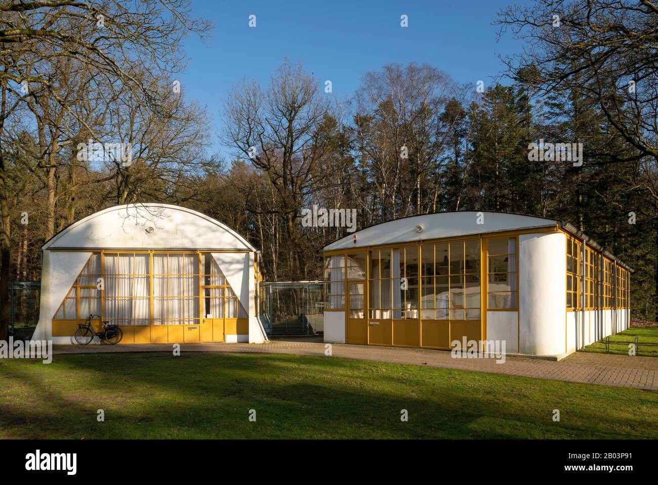 Hilversum, Sanatorium Zonnestraal, 1928 von Johannes Duiker und Bernard Bijvoet, Nebengebäude mit Arbeitsblättern für Patienten Stockfoto