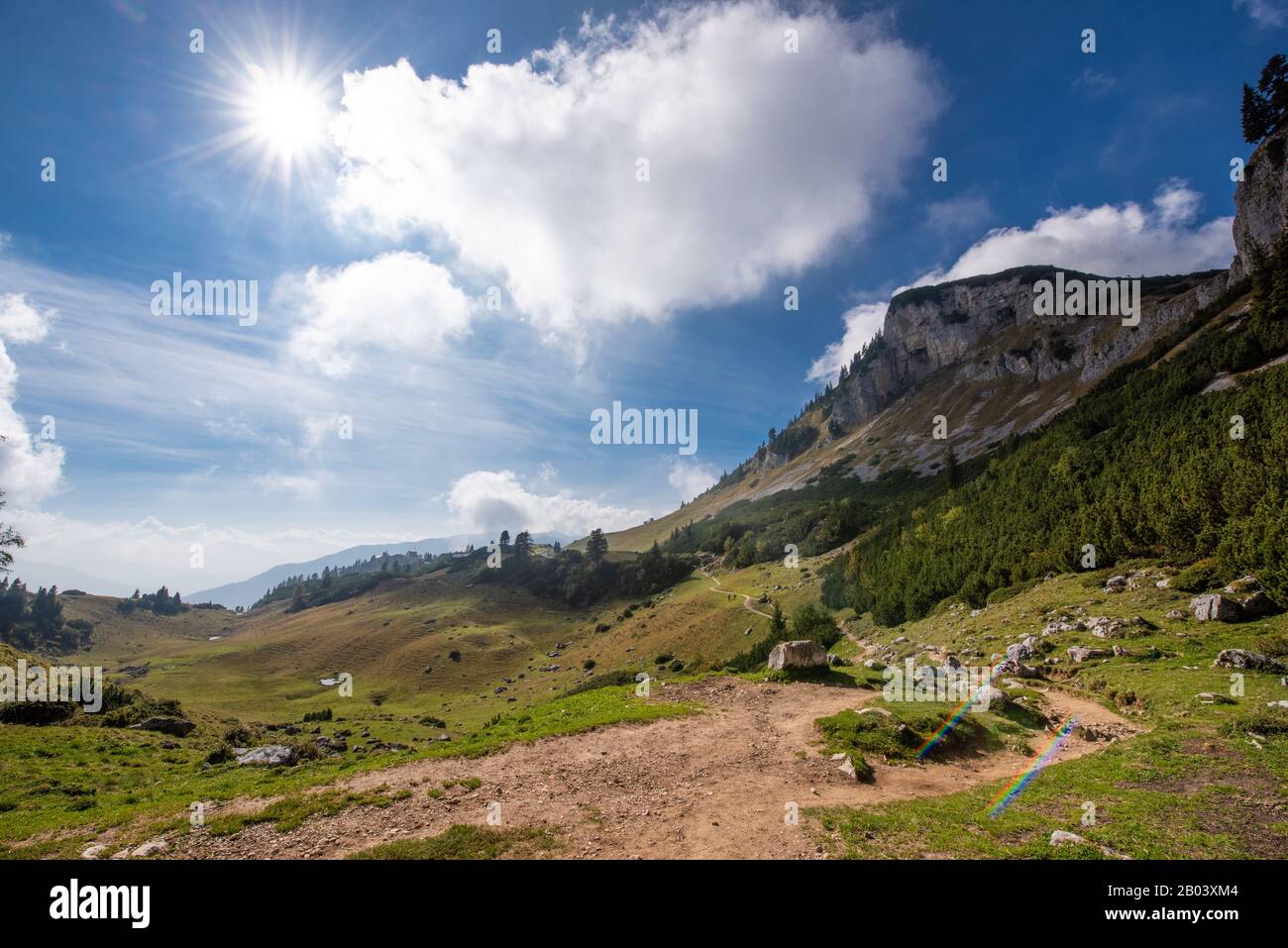 Rofan Bergkette in der Nähe der Gondelbahn Rofan in Tyrol/Österreich Stockfoto