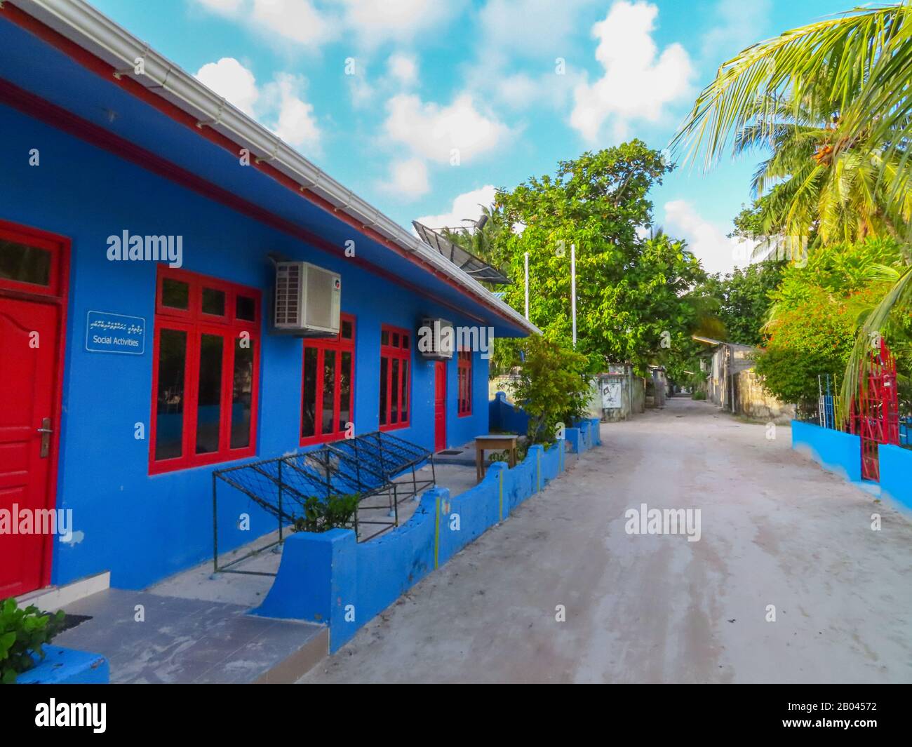 Dorf Szene einer lokalen Insel auf den Malediven Stockfoto