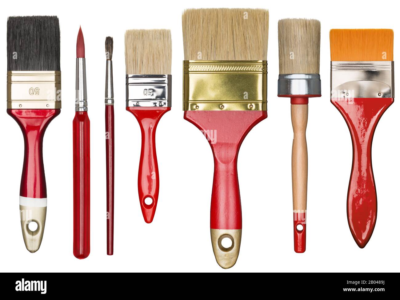 Pinsel isoliert auf weißem Stockfoto