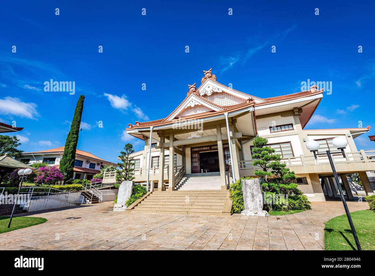 Japanischer Tempel in Bauru-Stadt. Die Stadt liegt im Bundesstaat São Paulo Stockfoto